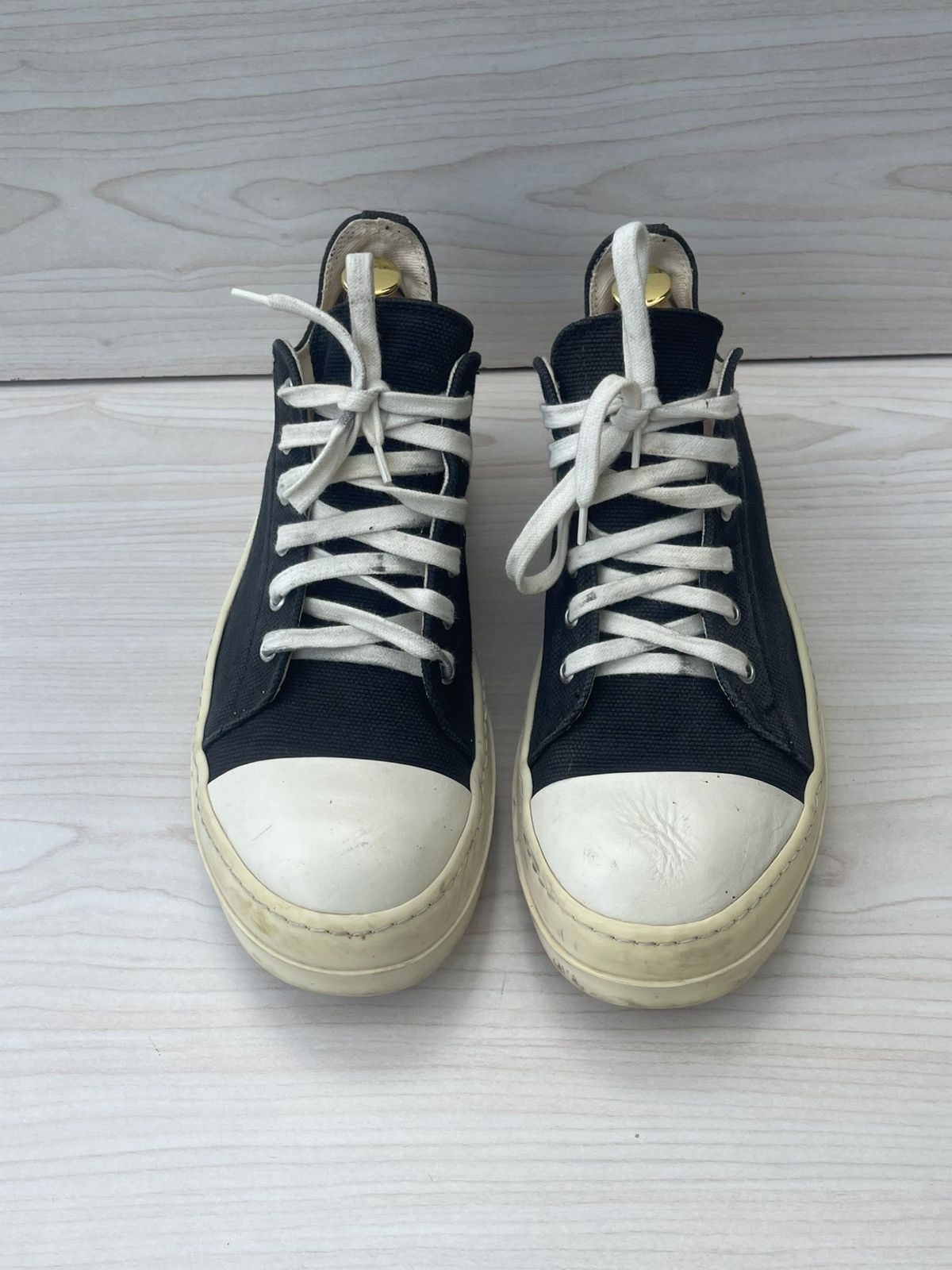 Rick Owens Rick Owens DRKSHDW Canvas Ramones Black Low top Sneaks Size US 7 / EU 40 - 2 Thumbnail