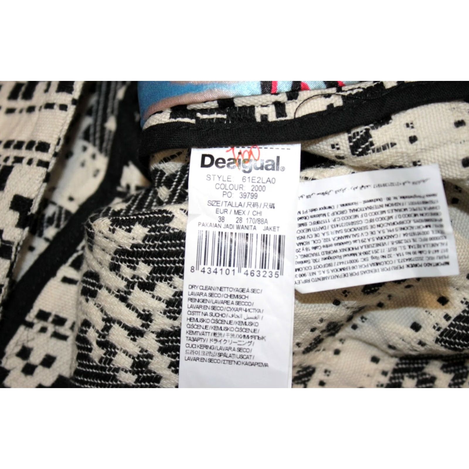 Desigual Desigual Coat Womens 38 Multicoloured Polyester Asha 61E2LA0 Casual Long Coat Mens Womens Size XS / US 0-2 / IT 36-38 - 7 Thumbnail