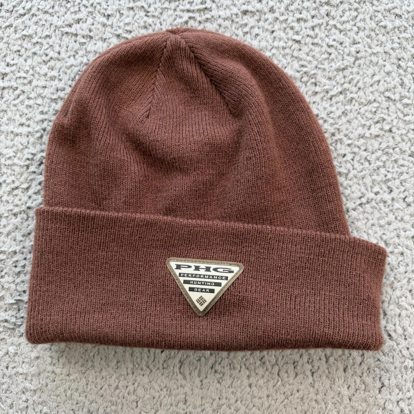 Columbia Columbia PFG Beanie Hat OS Performance Wildlife Brown Knit Size ONE SIZE - 1 Thumbnail