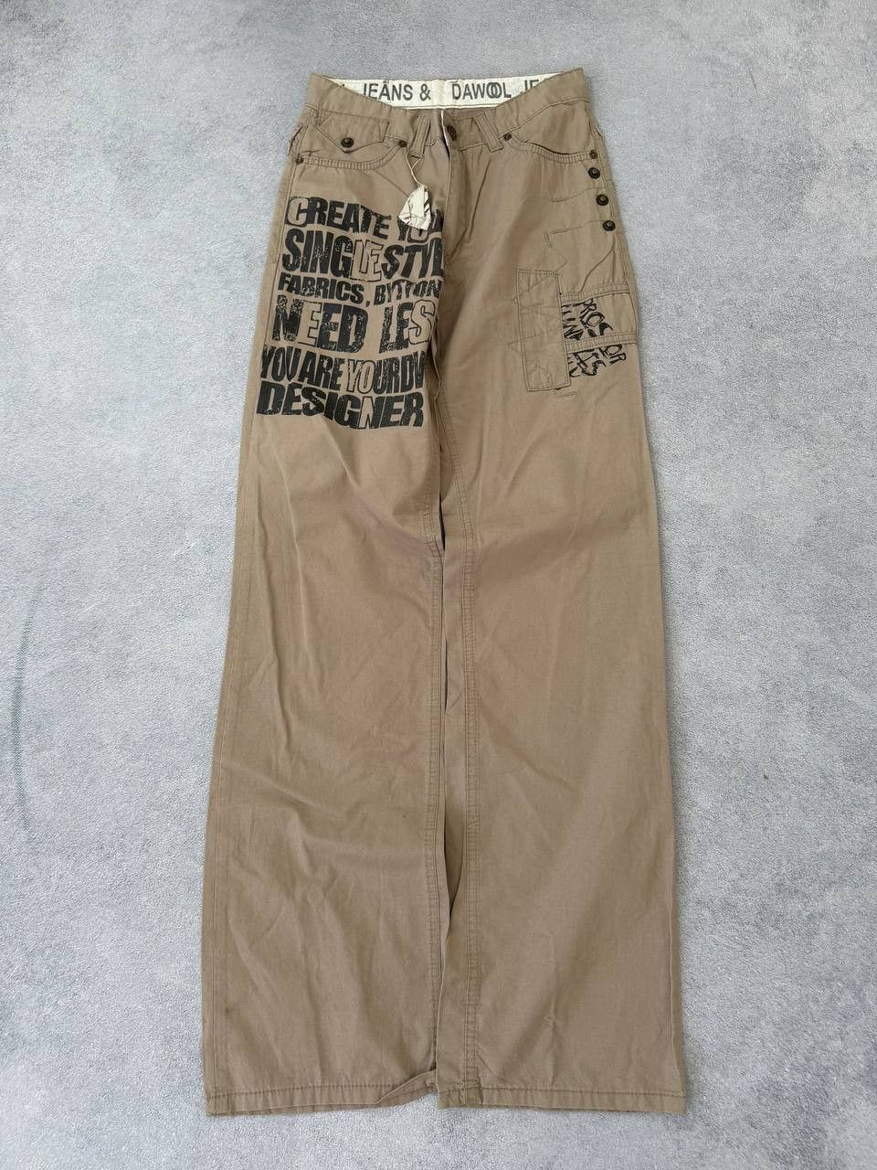 Japanese Brand 90s🔥🔥Jean Paul Gaultier Styled painted cargo pants jeans Size US 30 / EU 46 - 4 Thumbnail