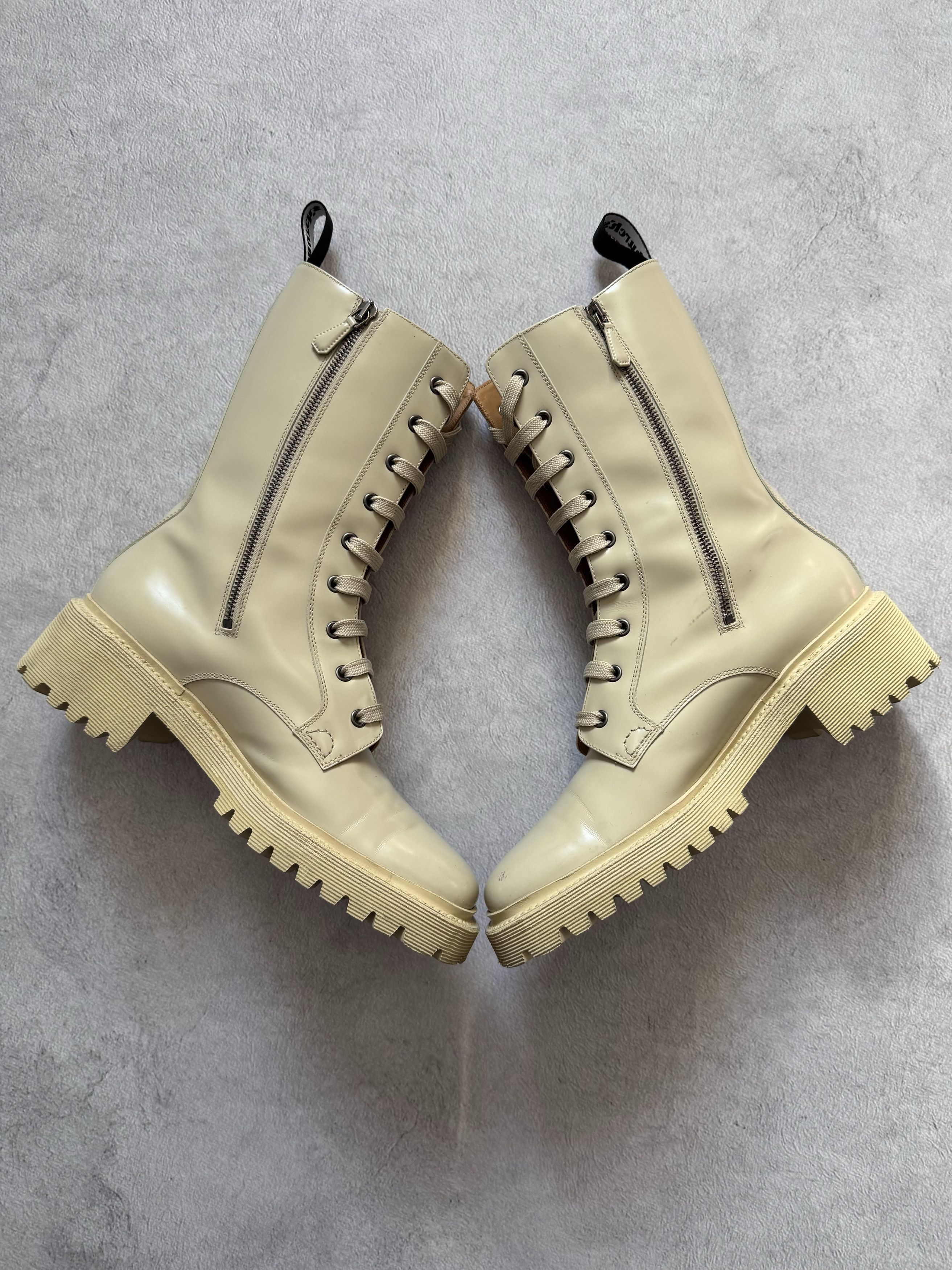 Church's Church's Gwyneth Leather Ankle Combat Boots Beige Size US 10 / IT 40 - 2 Thumbnail