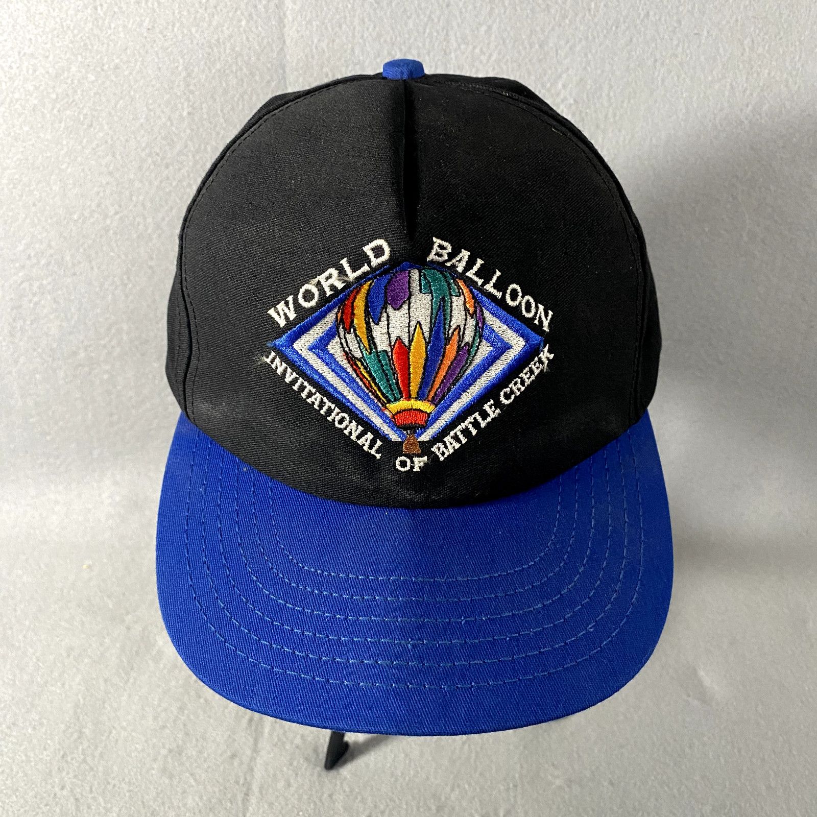 Other Vtg World Balloon Battle Creek Michigan Black Hat Cap USA Size ONE SIZE - 1 Thumbnail