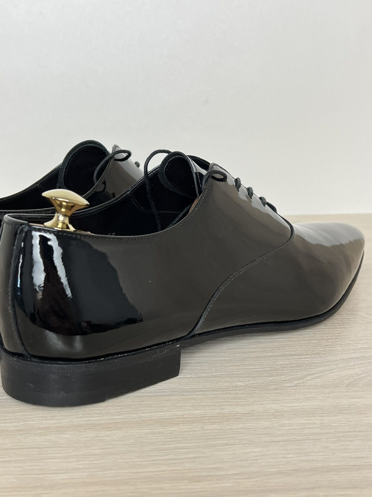 Prada Prada Black Spazzolato Leather Oxfords Size US 10.5 / EU 43-44 - 8 Thumbnail