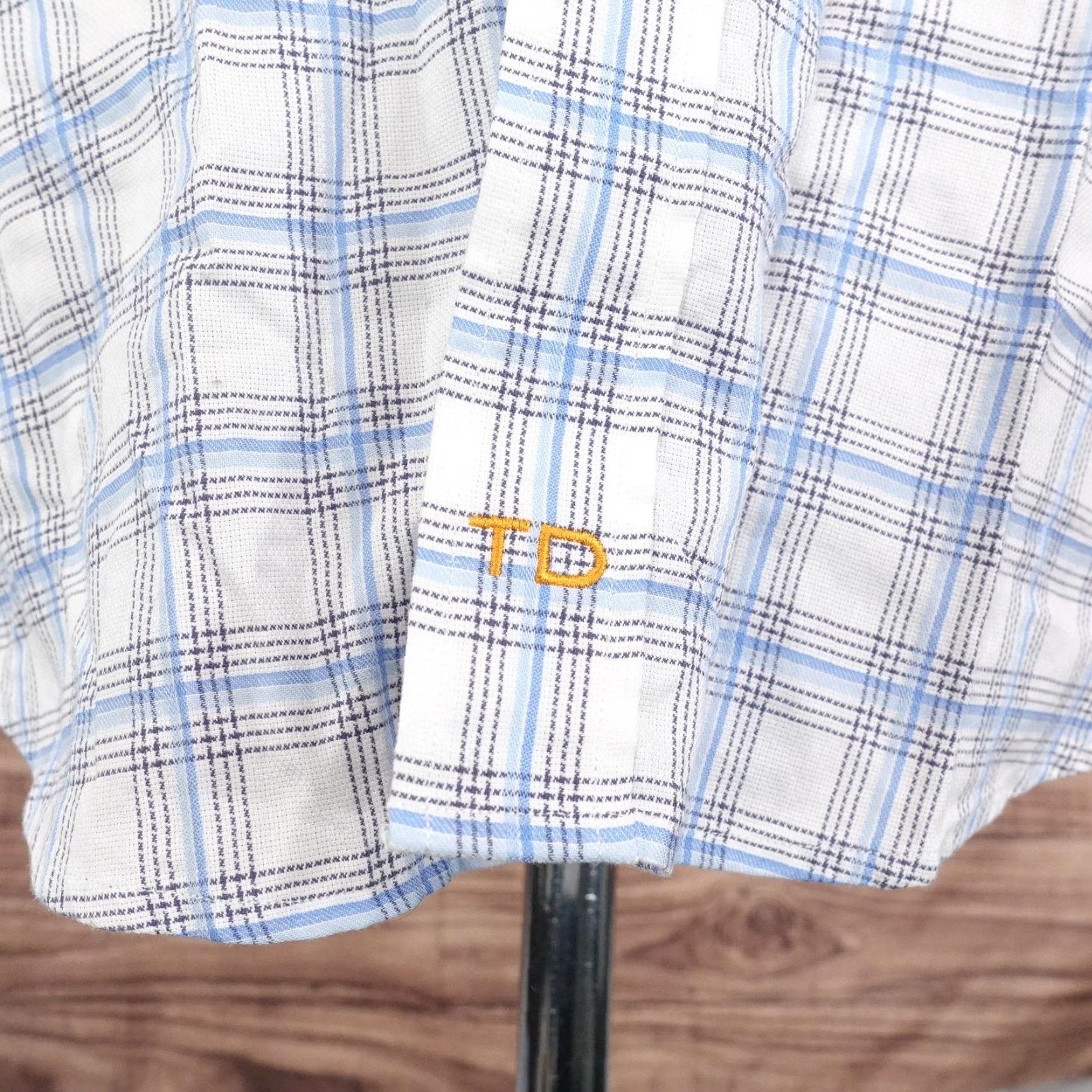 Vintage VINTAGE Thomas Dean Mens Dress Shirt Long Sleeve Plaid Button-Down Collared Size L Size 42R - 4 Thumbnail