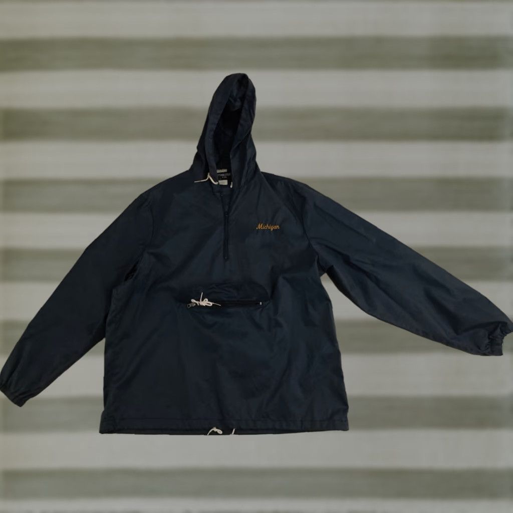 Vintage VINTAGE Michigan State USA Windbreaker 1/4 Zip Hooded Light Nylon Blue XL Unisex Adults Sportsmaster Jacket Mid-Length Size US XL / EU 56 / 4 - 1 Thumbnail
