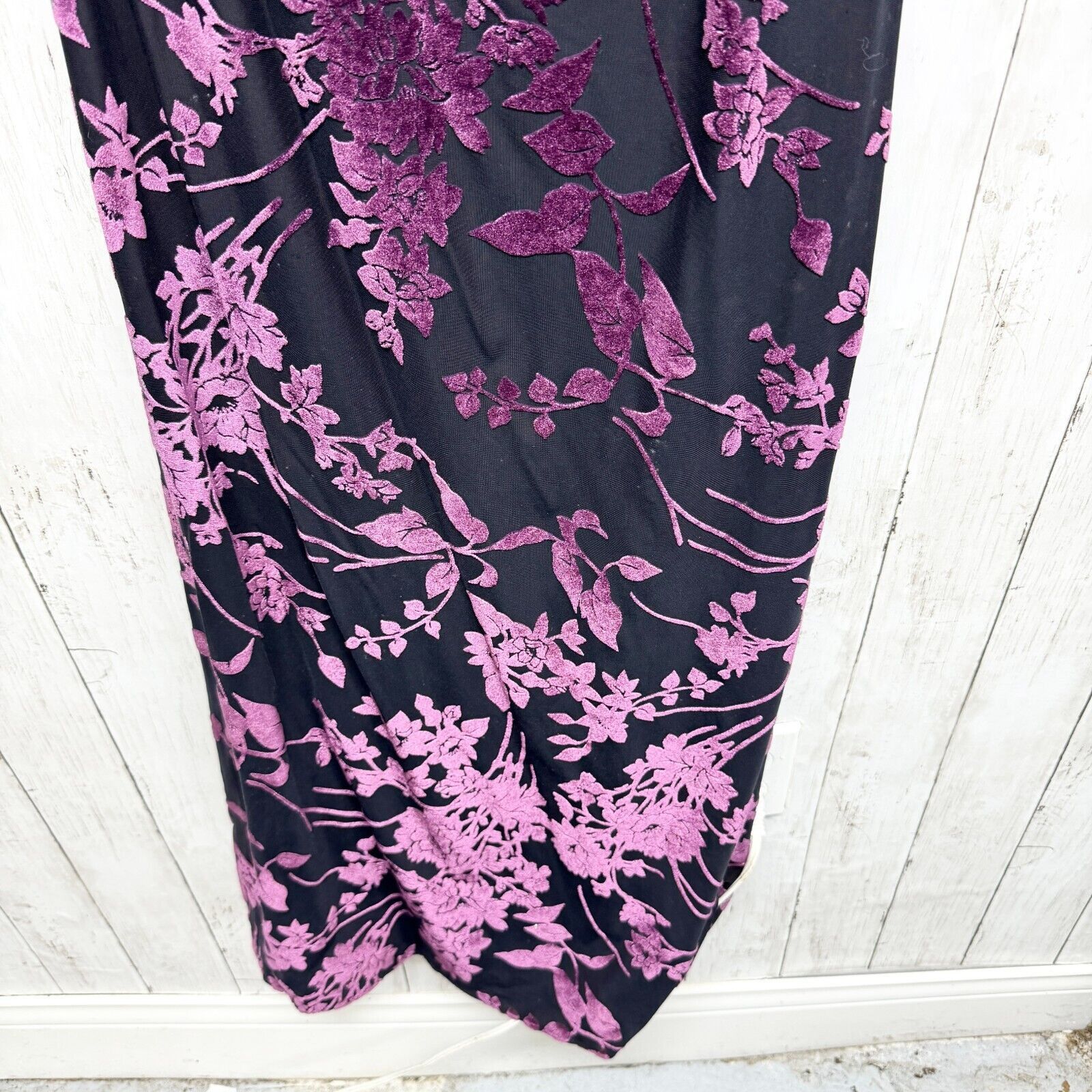 Vintage Vtg Arianna By Rachel Kaye Gown One Shoulder Maxi Velvet 10 Size L / US 10 / IT 46 - 4 Thumbnail