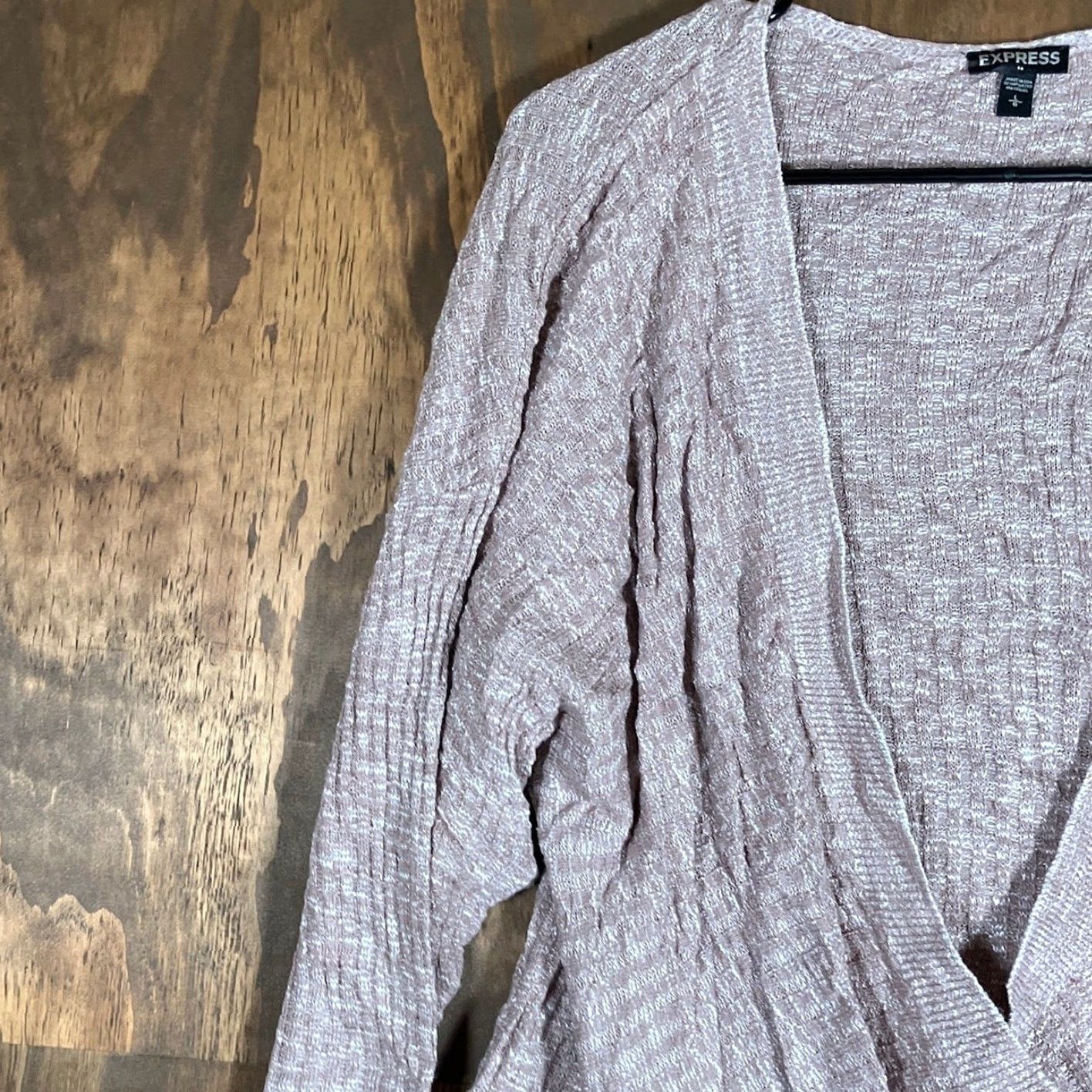Express Express Women Sweater Tan Deep V Wrap Long Sleeve Knitted Large Size L / US 10 / IT 46 - 4 Thumbnail