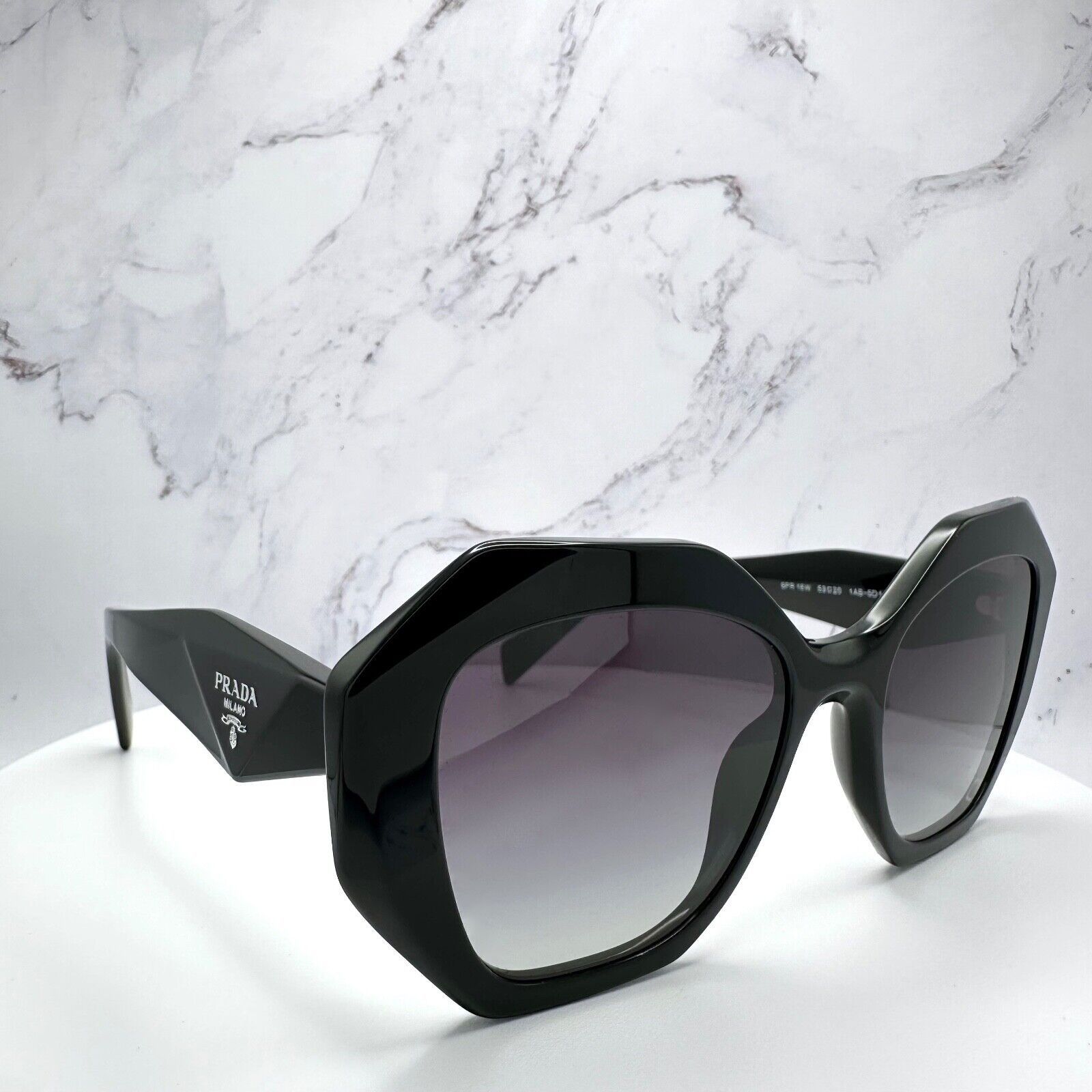 Prada New Prada Sunglasses Black Symbole Logo Square Geometric Size ONE SIZE - 6 Thumbnail
