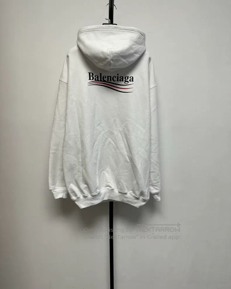 Other Balenciaga Wavy Fleece Hooded Sweatshirt - White Size US M / EU 48-50 / 2 - 2 Thumbnail