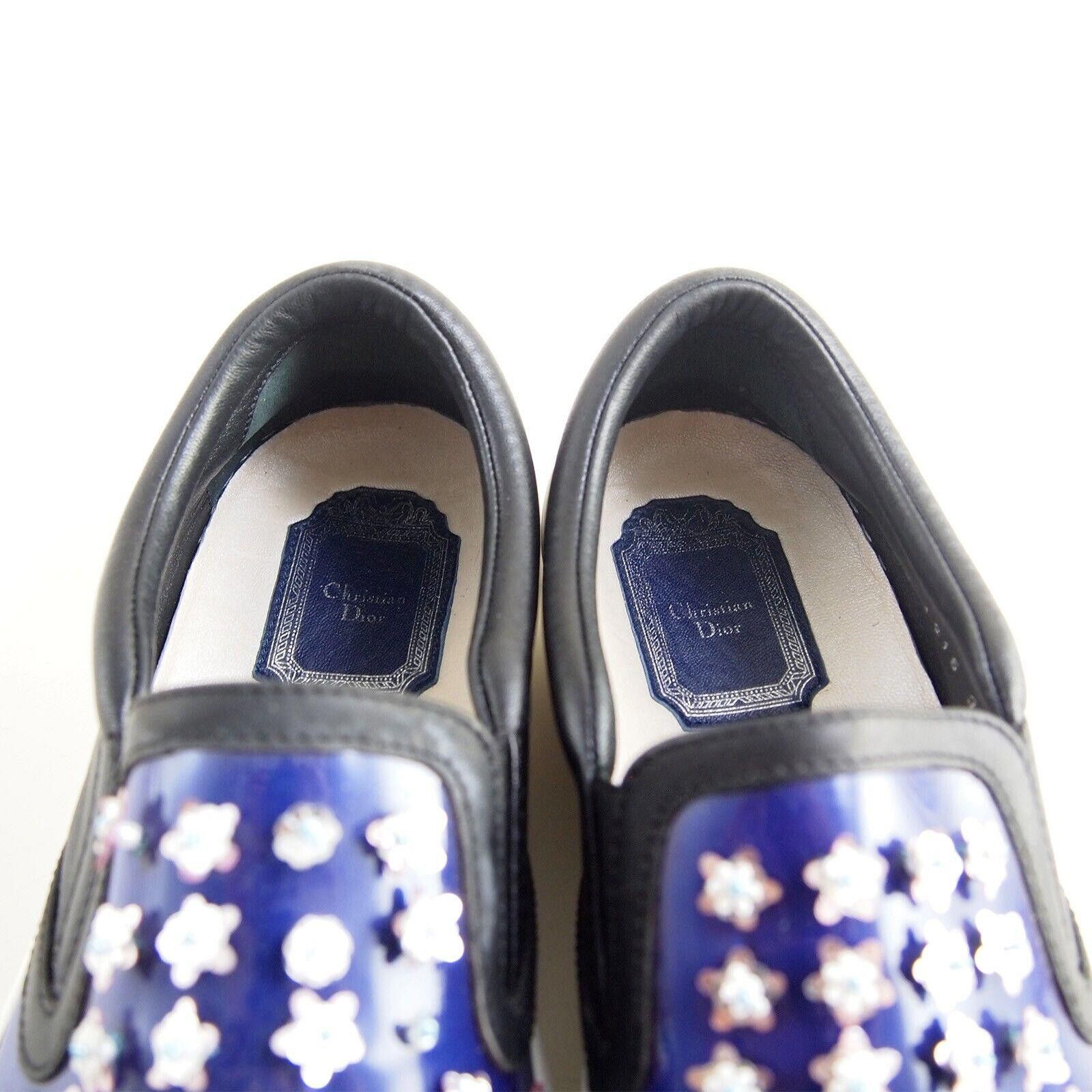 Dior Dior Slip Ons Sneakers Beaded Blue Patent Leather US 6 EU 36 Size US 6 / IT 36 - 4 Thumbnail