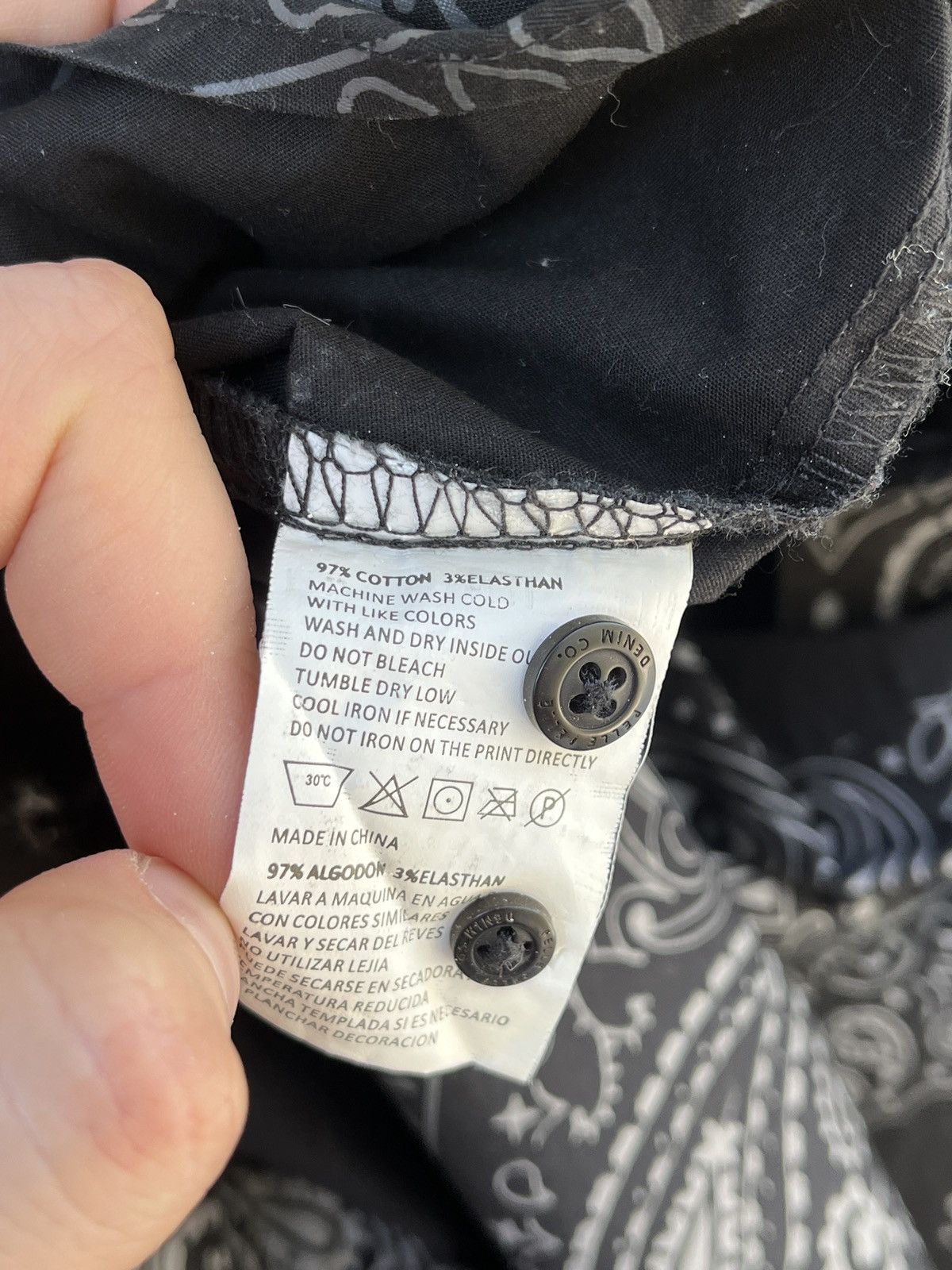 Pelle Pelle Deadstock Vintage 90s Pelle Pelle Denim Button Paisley Size US M / EU 48-50 / 2 - 5 Thumbnail
