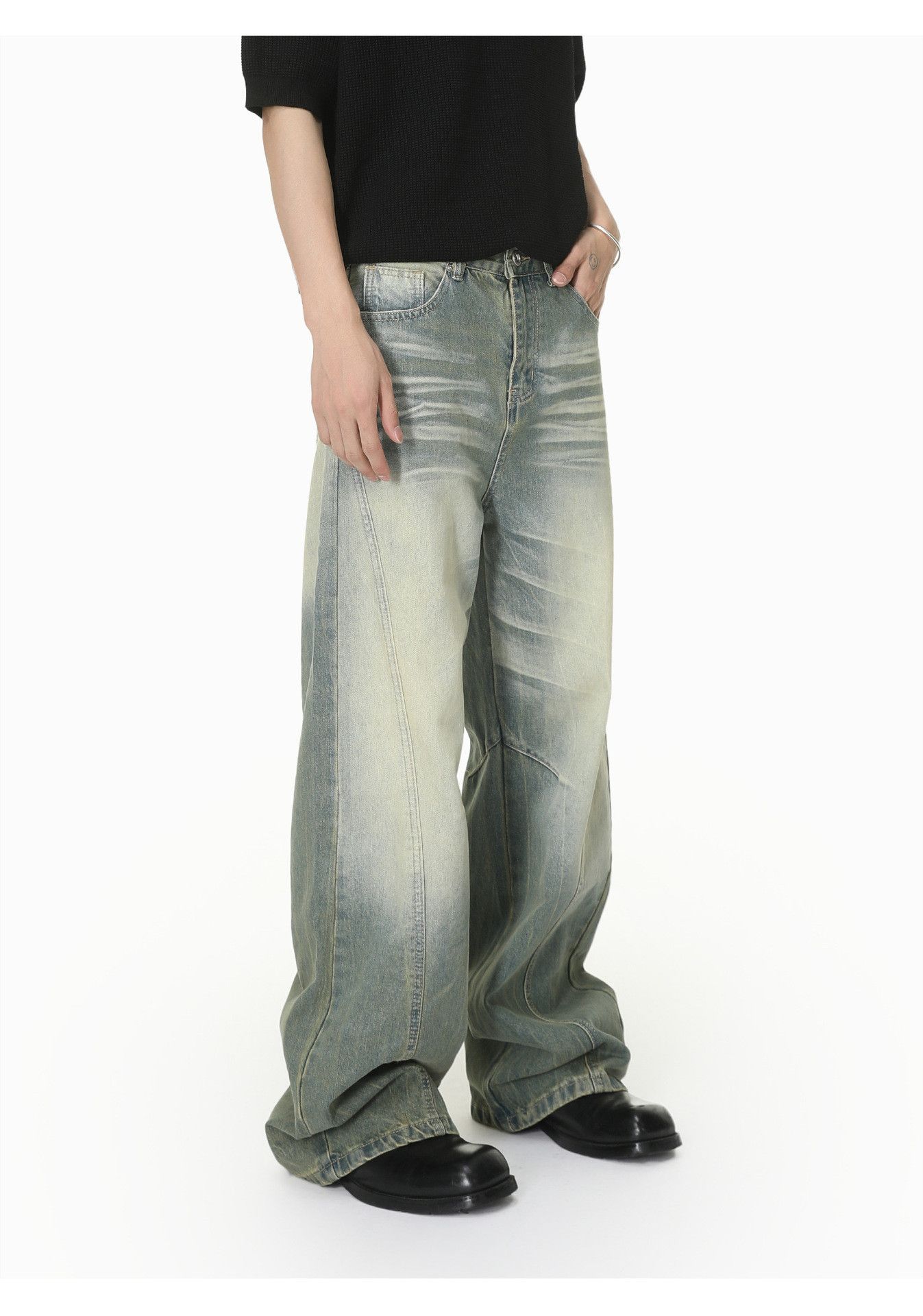 Vintage Men's Heavy-Duty Distressed Straight-Leg Jeans Size US 32 / EU 48 - 3 Thumbnail