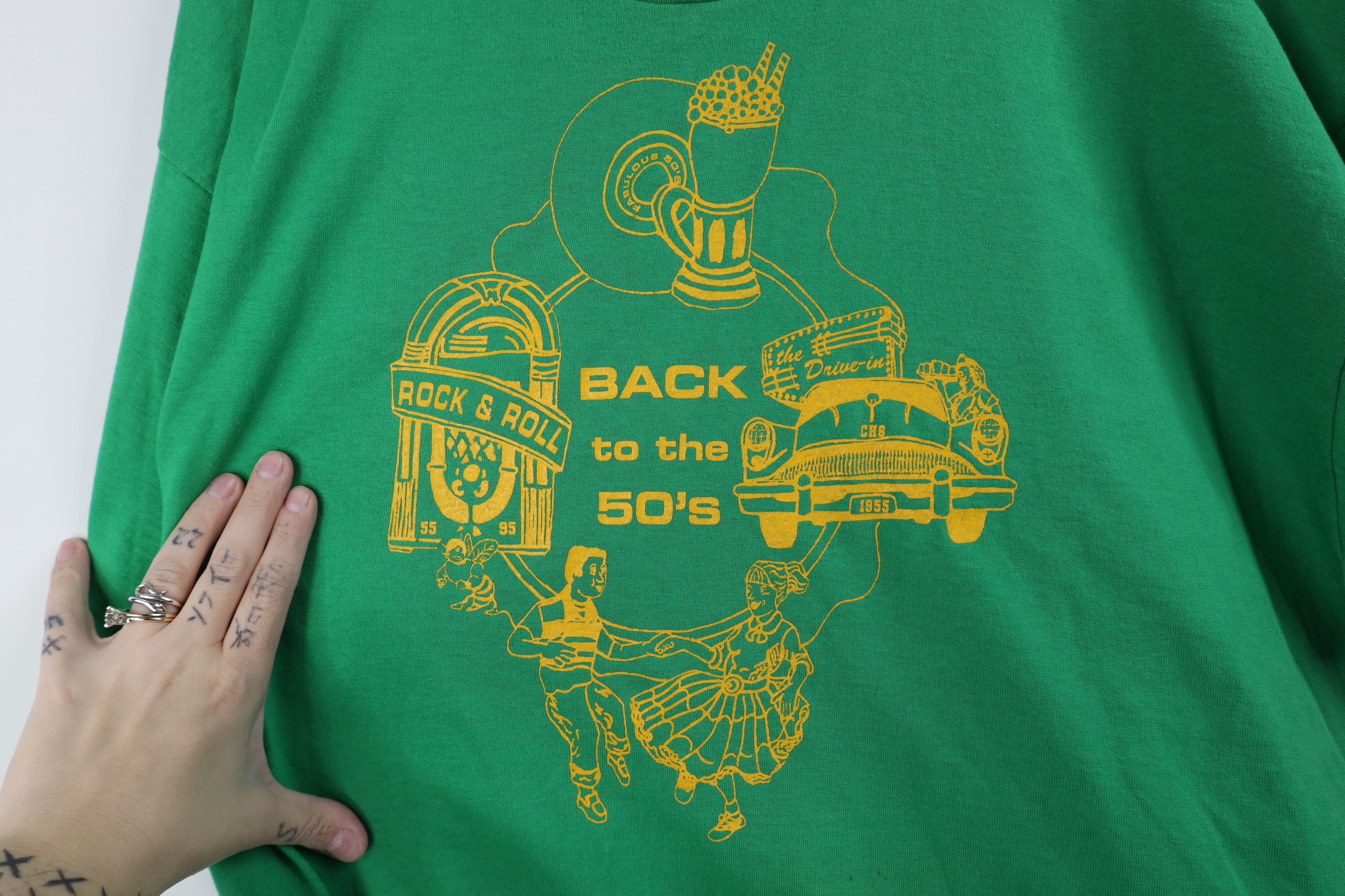 Vintage Vintage 90s Rockabilly to the 50s Diner Drive In T-Shirt USA Size US XXL / EU 58 / 5 - 4 Thumbnail