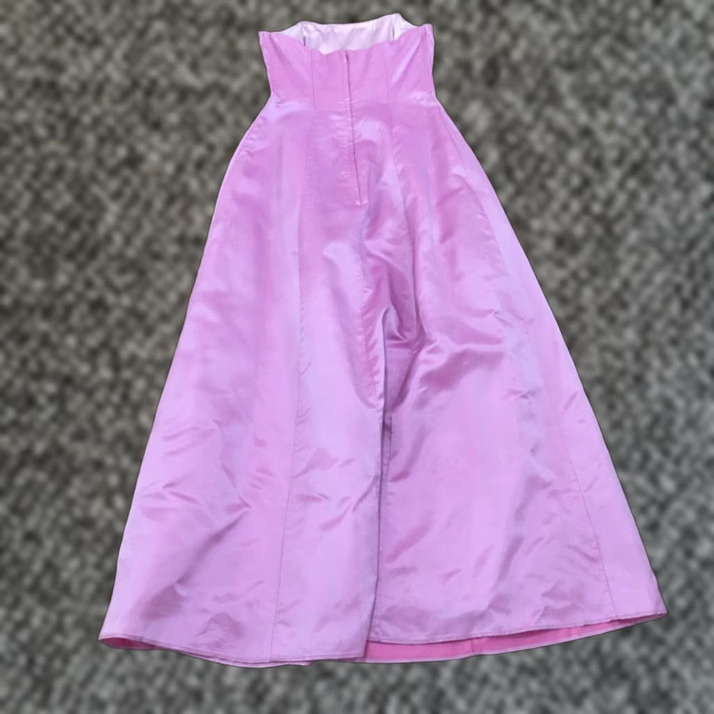 Vintage Jessica Mcclintock Gunne Sax Womens Dress Size 5 Pink Embroidered Off The Shoulder Midi A-Line Satin 100% Acetate Floral Dresses Womens