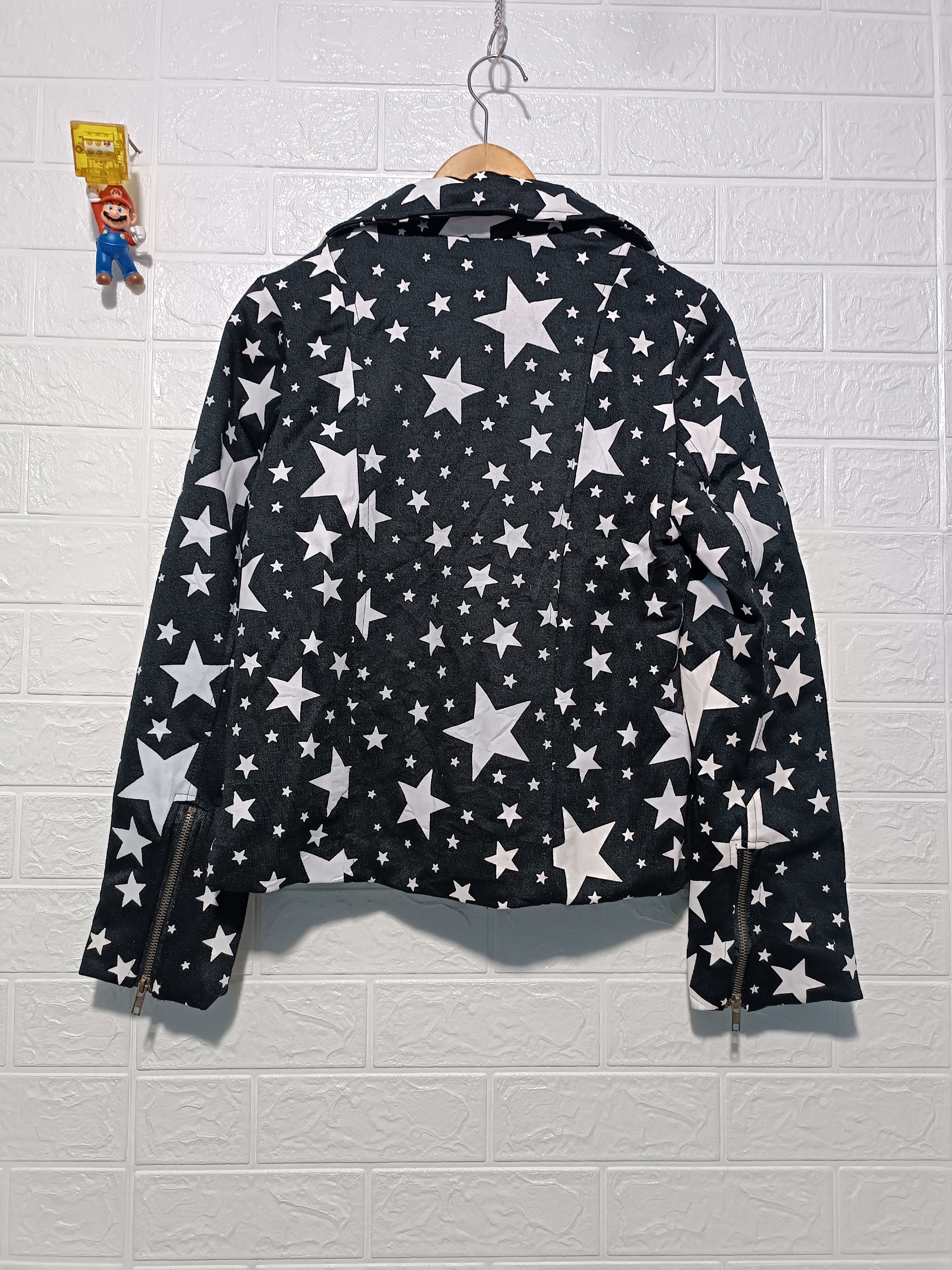 Japanese Brand Vintage Biker Jacket Double Layer Star Print Size M / US 6-8 / IT 42-44 - 5 Thumbnail