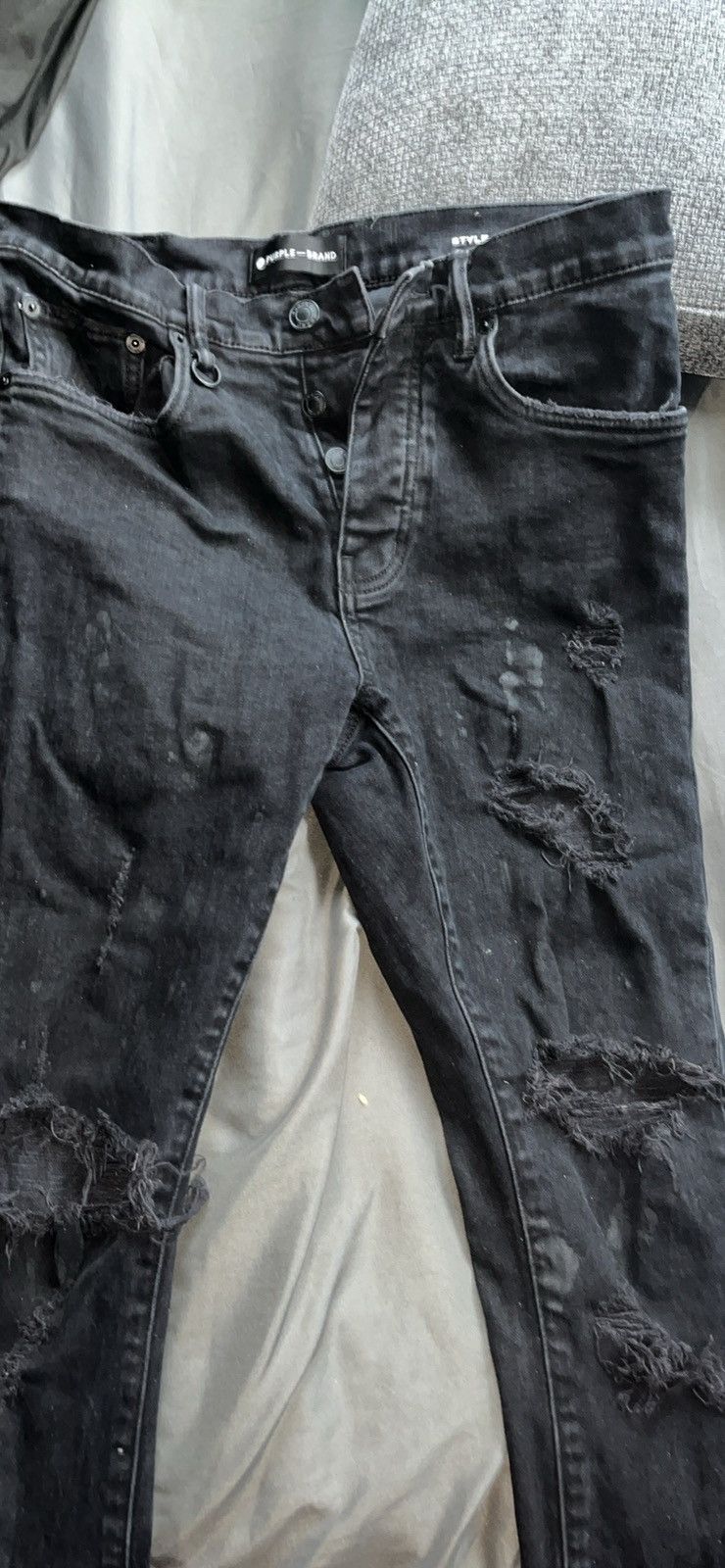image of Purple Jeans in Black, Men's (Size 31)