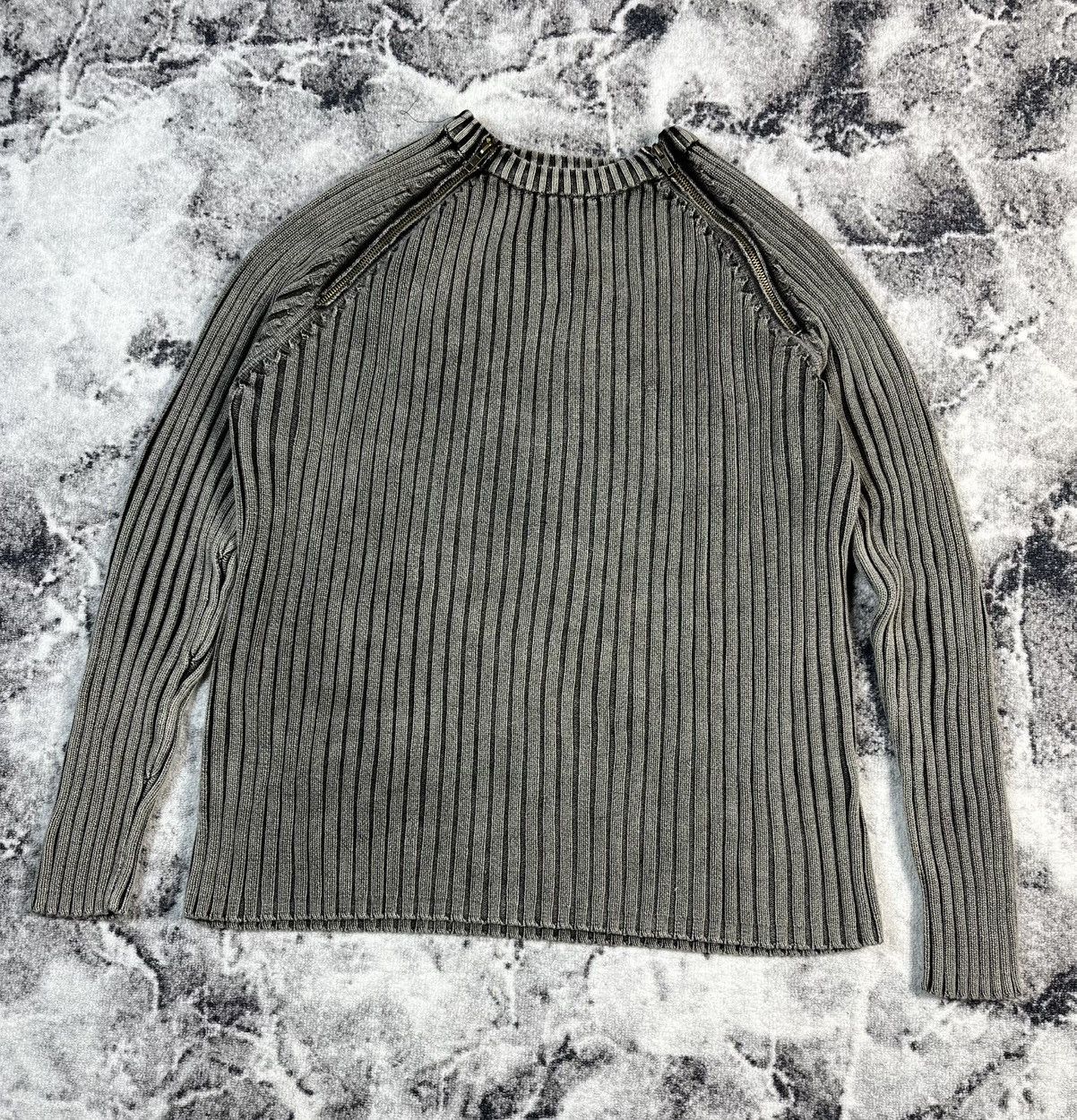 Other Avant Garde Rib Knit Zip Shoulder Sweater Minimal L Size US L / EU 52-54 / 3 - 1 Thumbnail