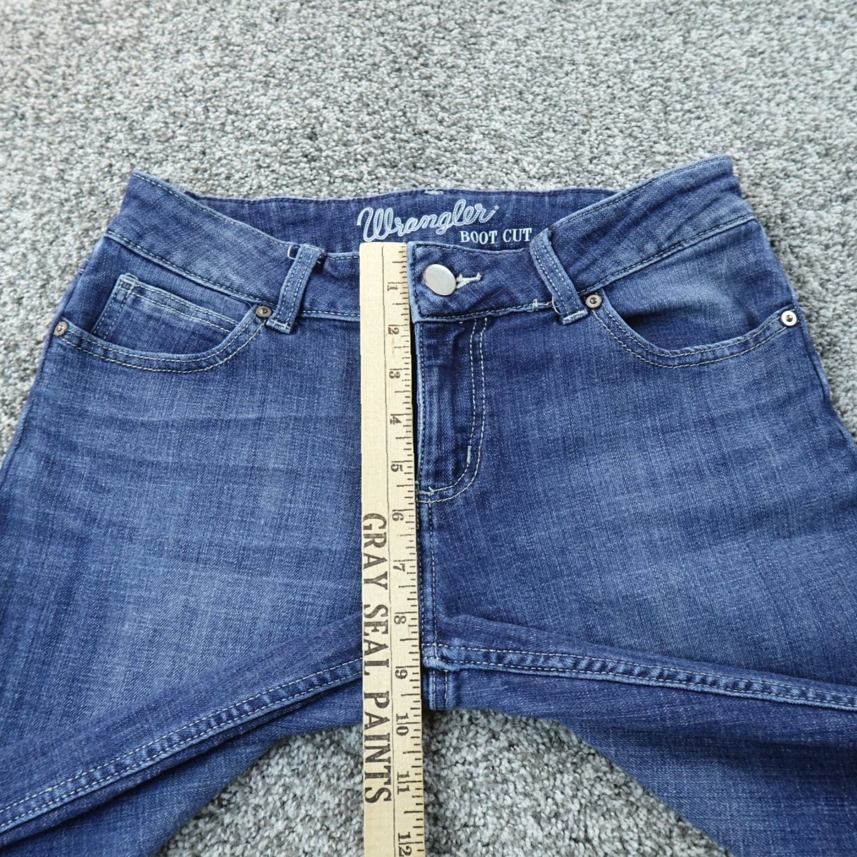Wrangler Wrangler Jeans Womens 5 Dark Blue Denim Pants Mid Rise Boot Cut Western Rodeo Ranch Rancher Cowgirl Flex Faded Stretch Size 27" / US 4 / IT 40 - 4 Thumbnail