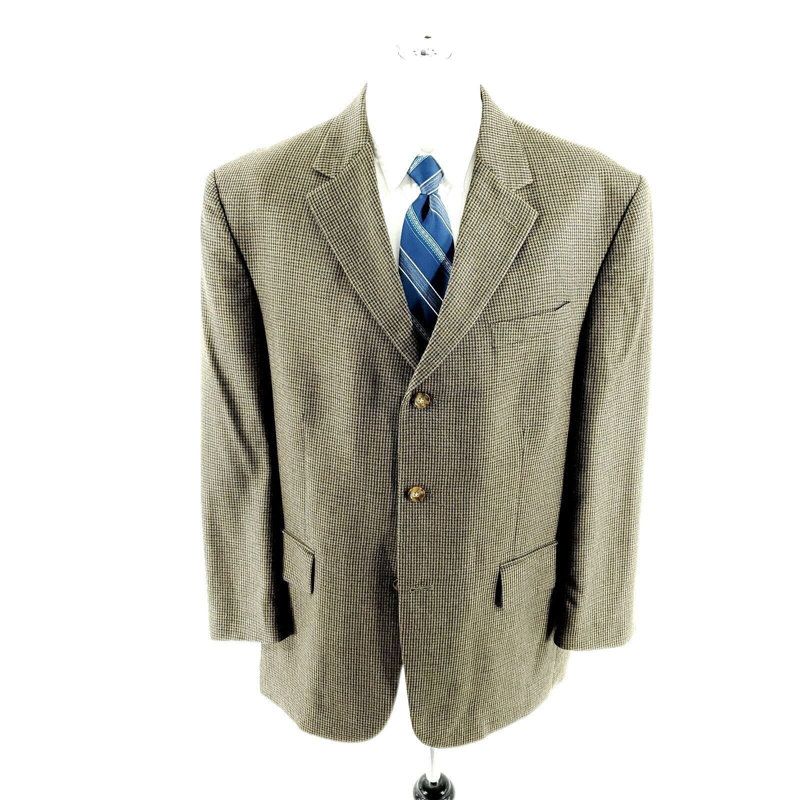 Oscar De La Renta Oscar De La Renta Tweed Wool Silk 3 Button Sport Coat 44R Br Size 44R - 3 Thumbnail