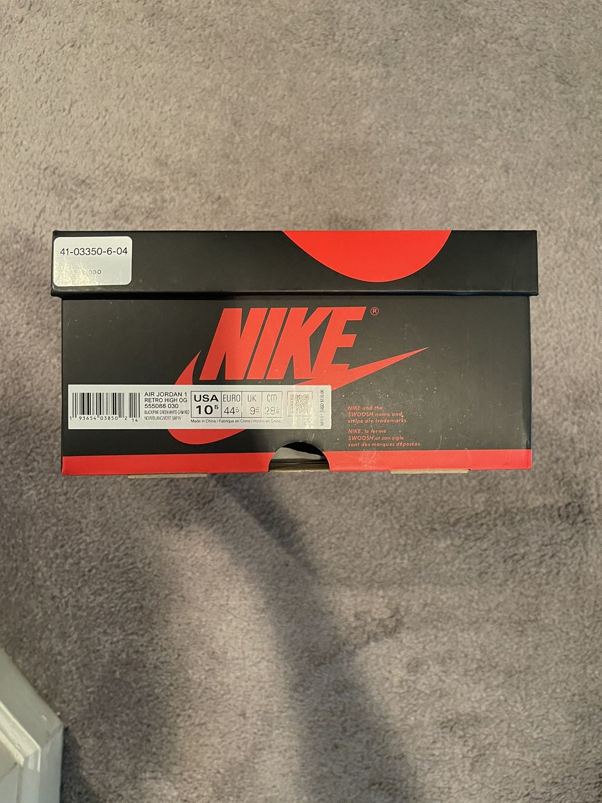 Jordan Brand Air Jordan 1 Retro High OG Pine Green 2.0 Size US 10.5 / EU 43-44 - 9 Thumbnail
