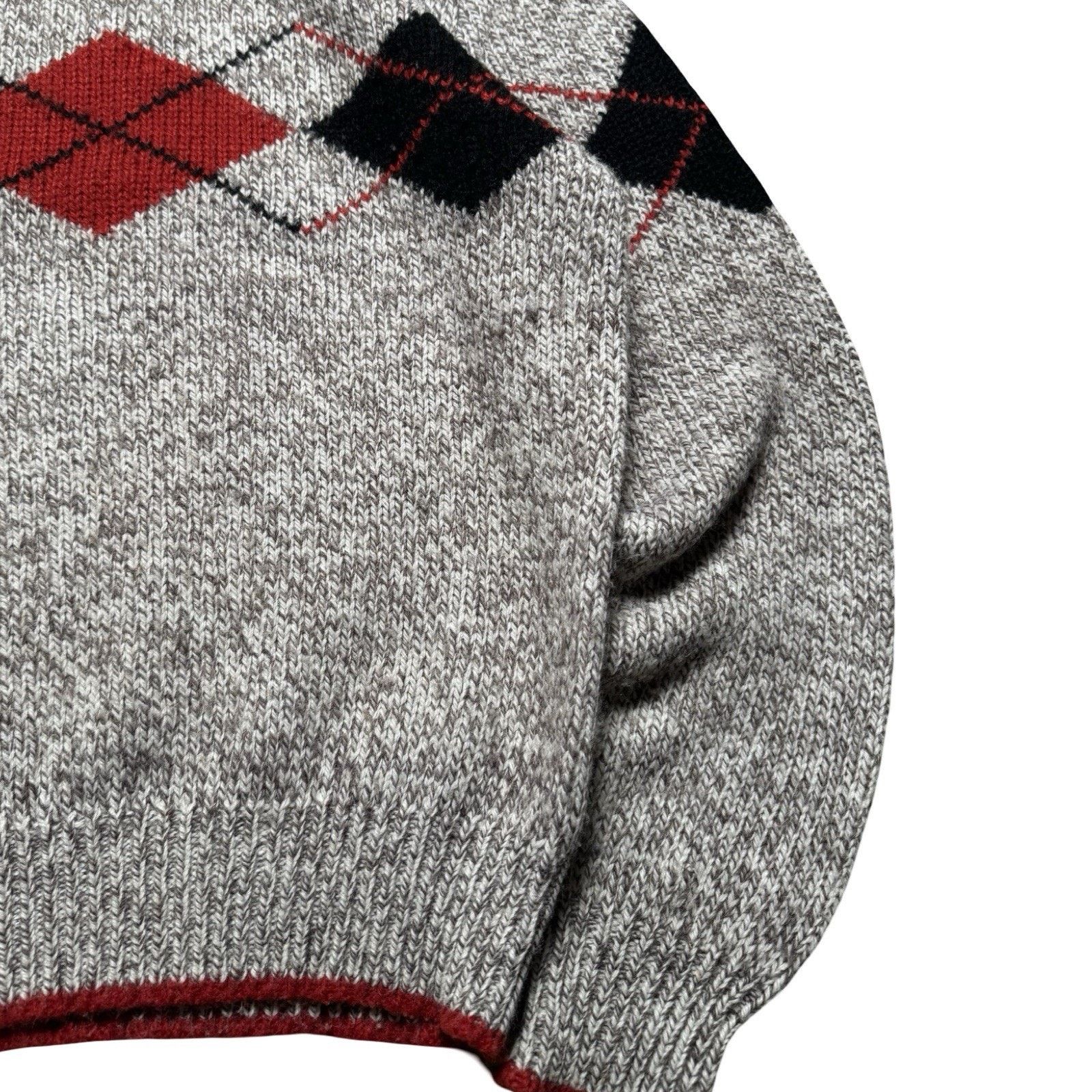 Vintage Vintage Claude Rene Argyle Sweater Knit Red Grey Women's M Size M / US 6-8 / IT 42-44 - 2 Thumbnail