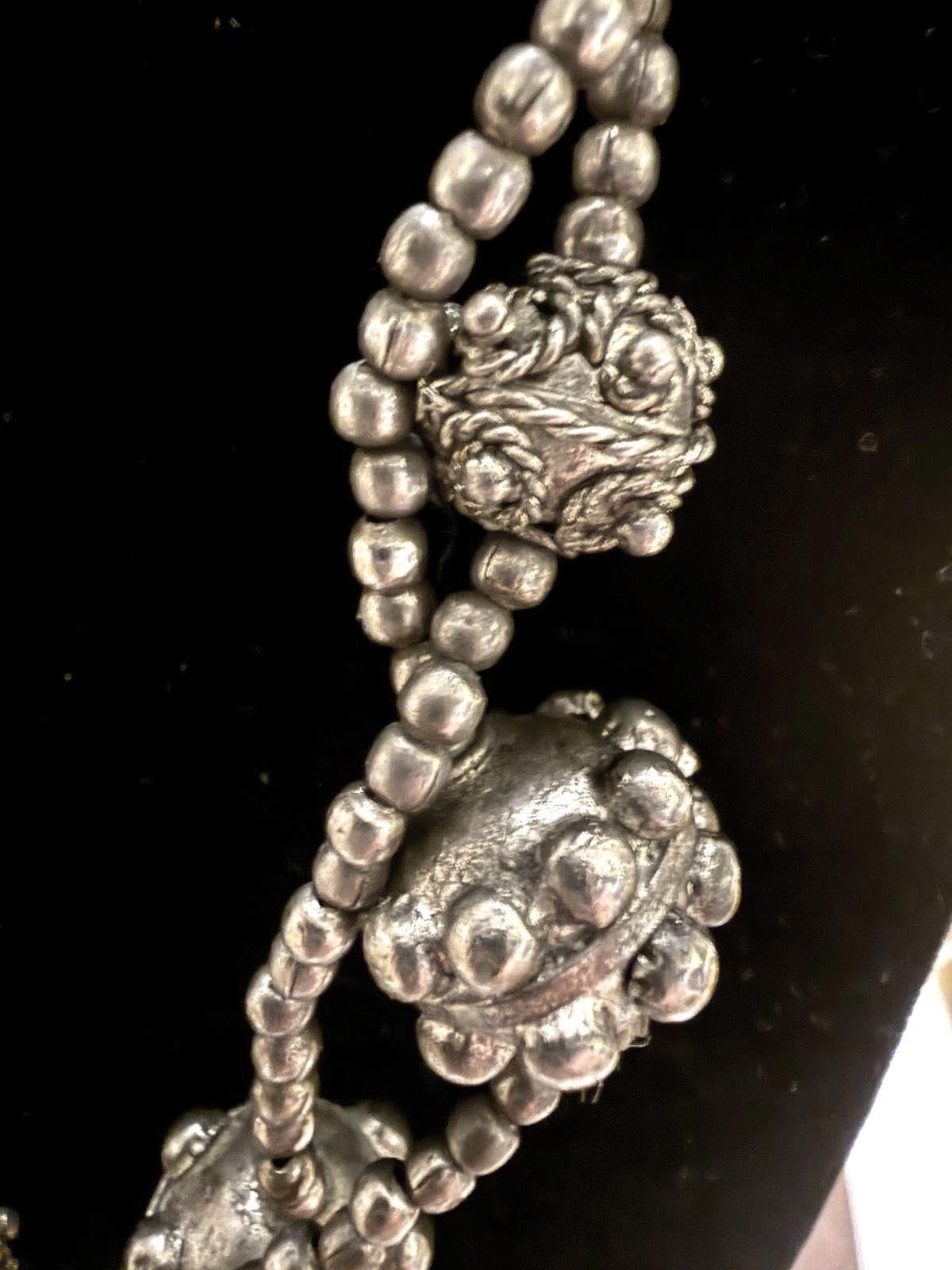 Other Afghani Silver Beaded Necklace with Ornate Beads Size ONE SIZE - 2 Thumbnail