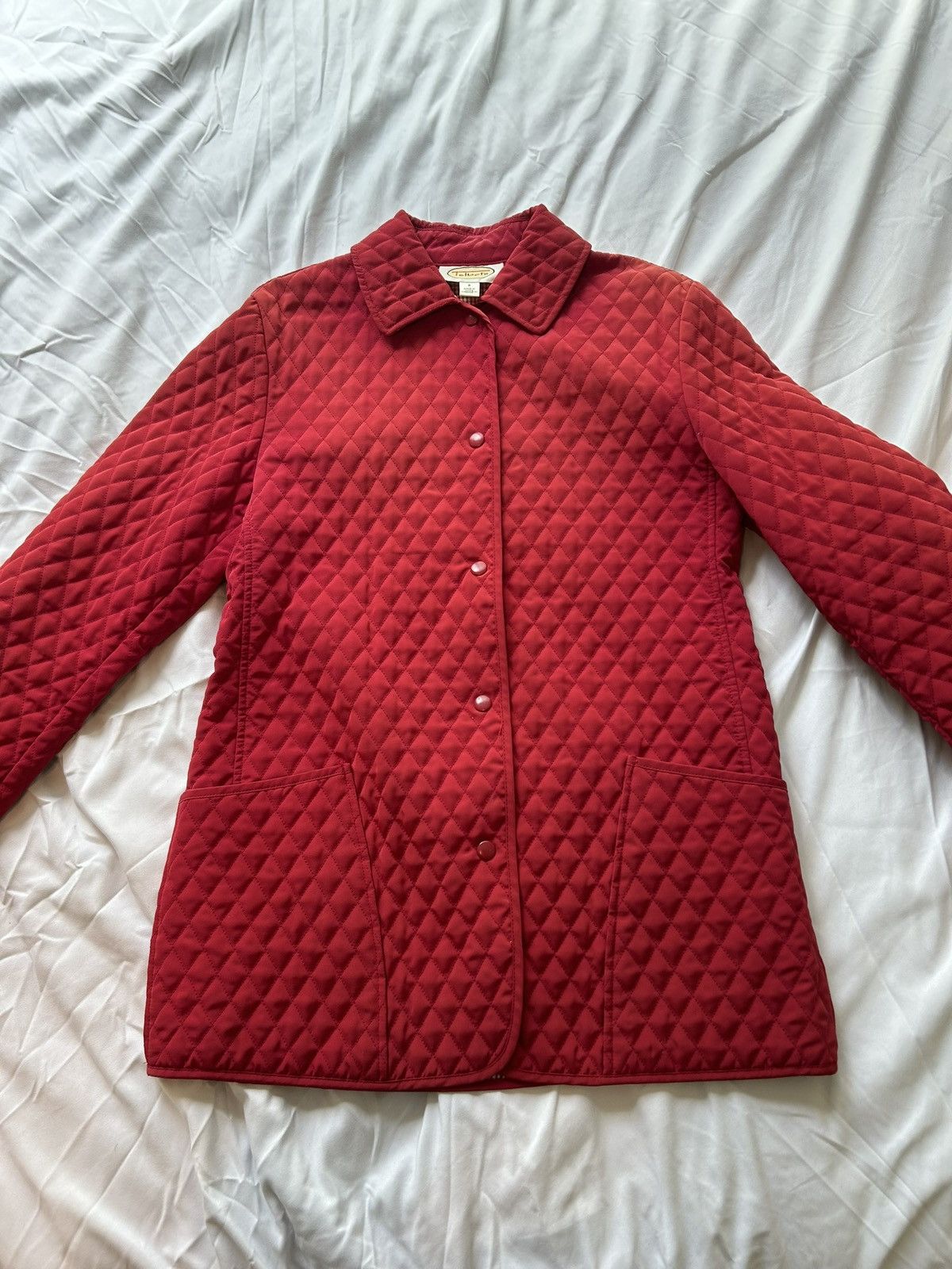 Talbots Tablots womens red quilted snap up jacket w/pockets Size S / US 4 / IT 40 - 1 Thumbnail