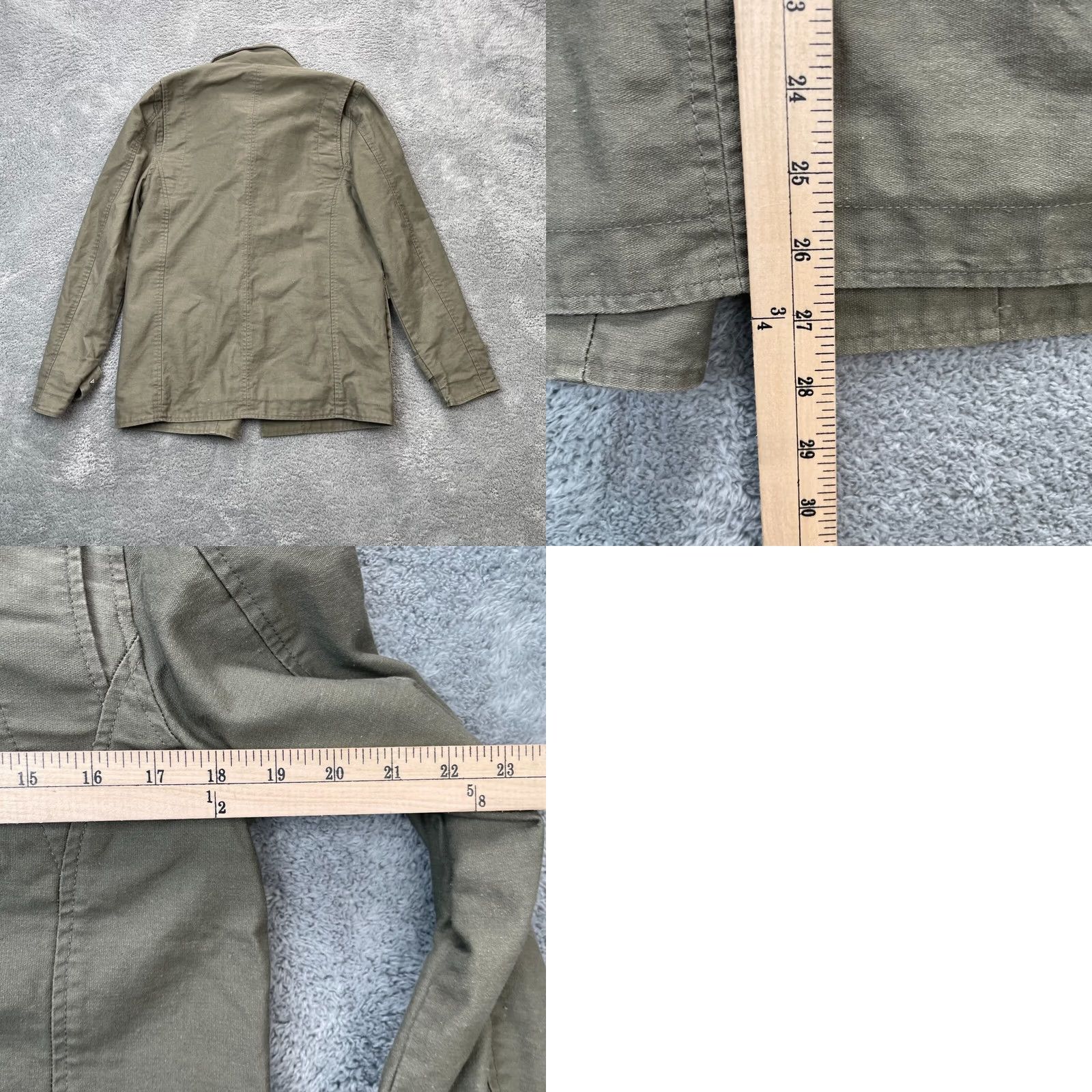 Vintage KR3W Jacket Mens XS Green Denim Military Coat Full Zip Short Coat Cotton Army Jacket Mens XS Green Denim Military Coat Full Zip Size US XS / EU 42 / 0 - 8 Thumbnail