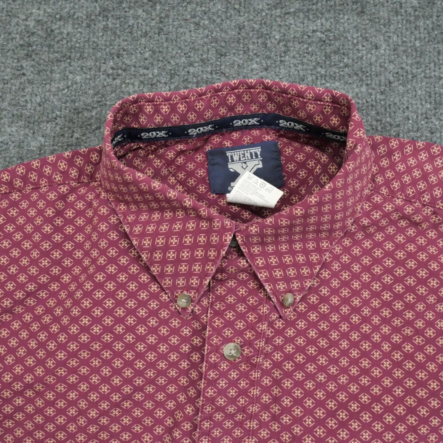 Wrangler VINTAGE Wrangler Shirt Mens XLT XL Tall Red Button Up Geometric Country 20X Y2K 90s Western Pockets Mens Size US XL / EU 56 / 4 - 3 Thumbnail