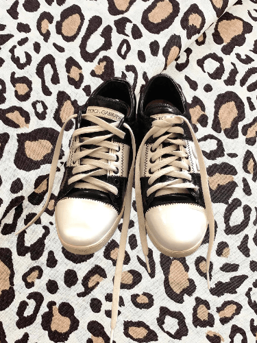 Vintage Dolce Gabbana Leather Sneakers Embroidered DG Logo