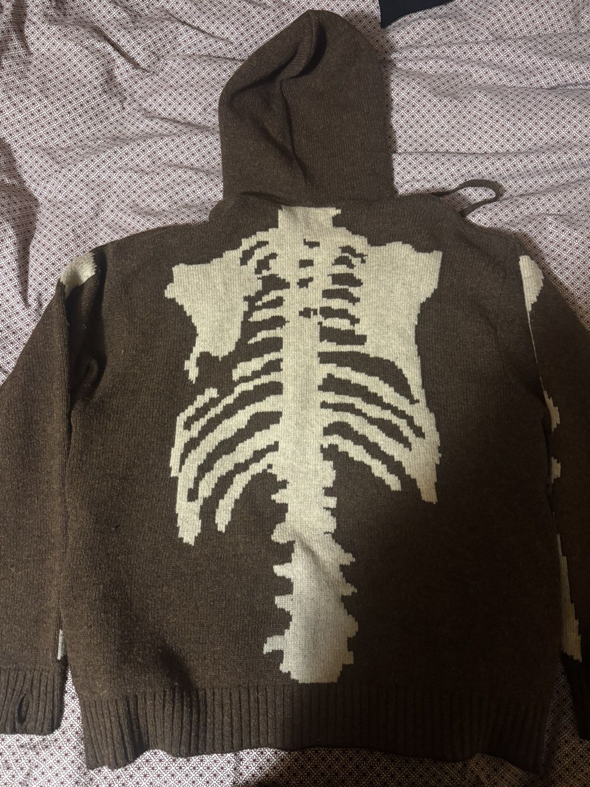 Kapital KAPITAL 5G wool bone sweater hoody skeleton brown Size US L / EU 52-54 / 3 - 1 Thumbnail