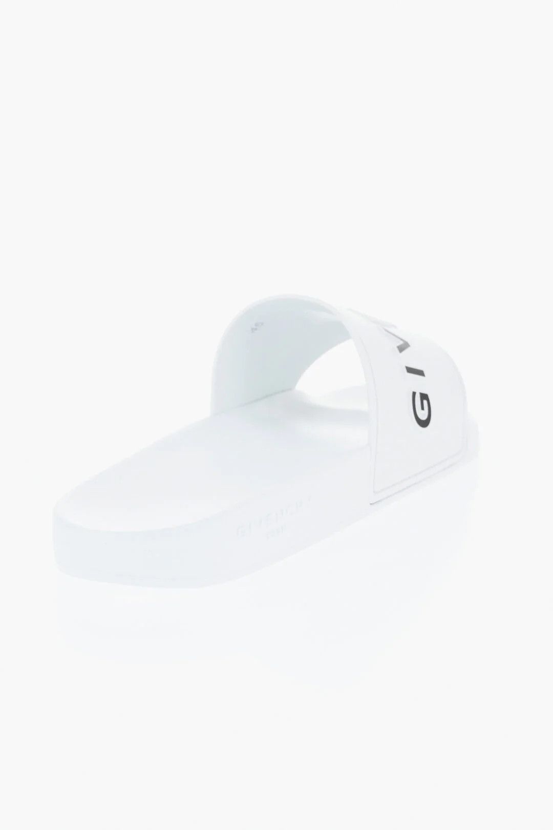 og1mm0326 Logo Rubber Slides in White