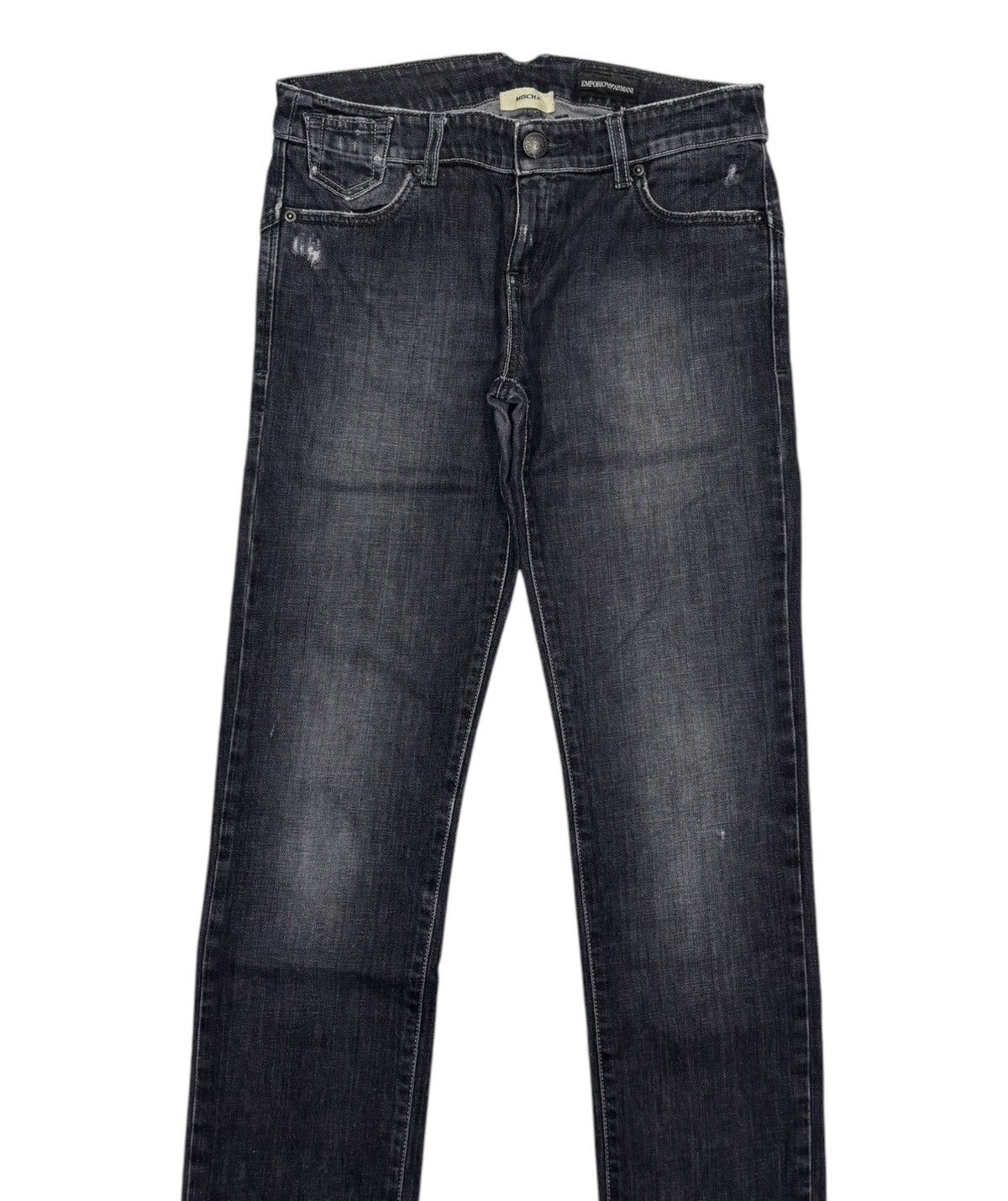 Armani × Emporio Armani × Giorgio Armani Vintage Emporio Armani Black Distressed Skinny Jeans Size 30" / US 8 / IT 44 - 7 Thumbnail