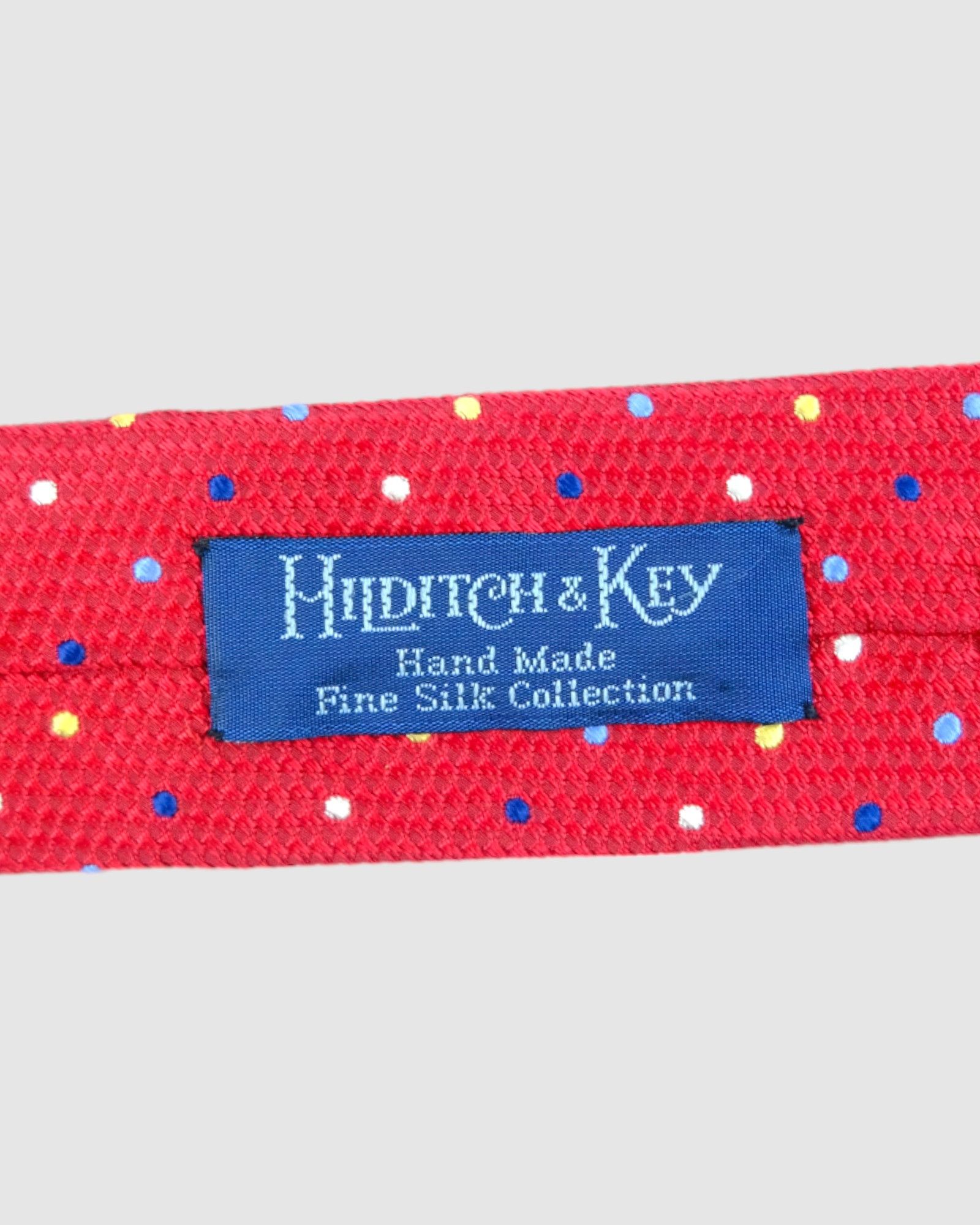 Hilditch & Key Multi-coloured Polka Dot 100% Woven Silk Tie Size ONE SIZE - 3 Thumbnail