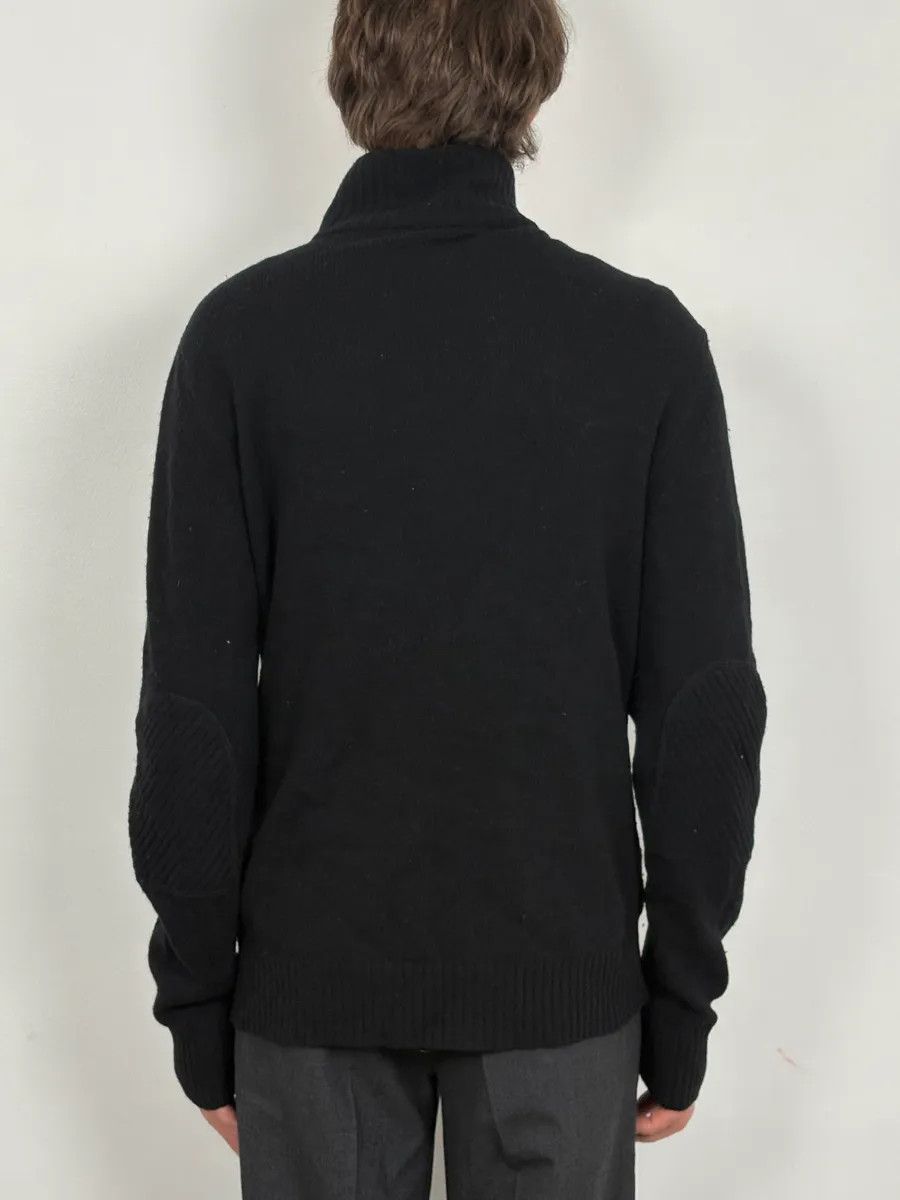 Dolce & Gabbana 2000s Dolce & Gabbana Black Asymmetrical Zip Wool Sweater Size US L / EU 52-54 / 3 - 3 Thumbnail