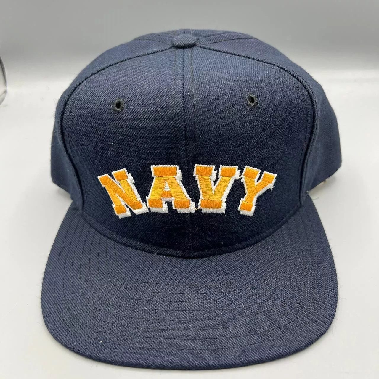 Vintage Navy Hat Men New Era Pro Model Snap Back Cap New