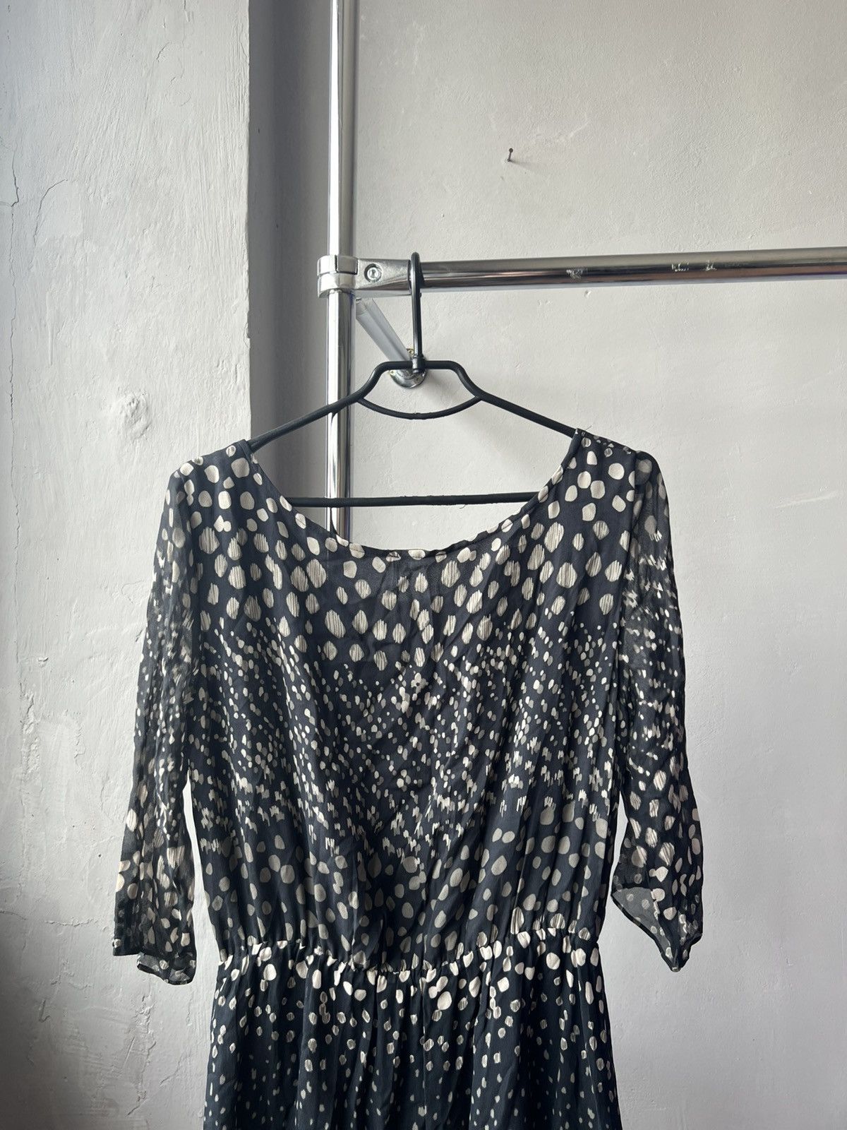 ba&sh BA&SH IANIS FLOATY POLKA DOT MINI DRESS BLACK WHITE VISCOSE Size S / US 4 / IT 40 - 11 Thumbnail
