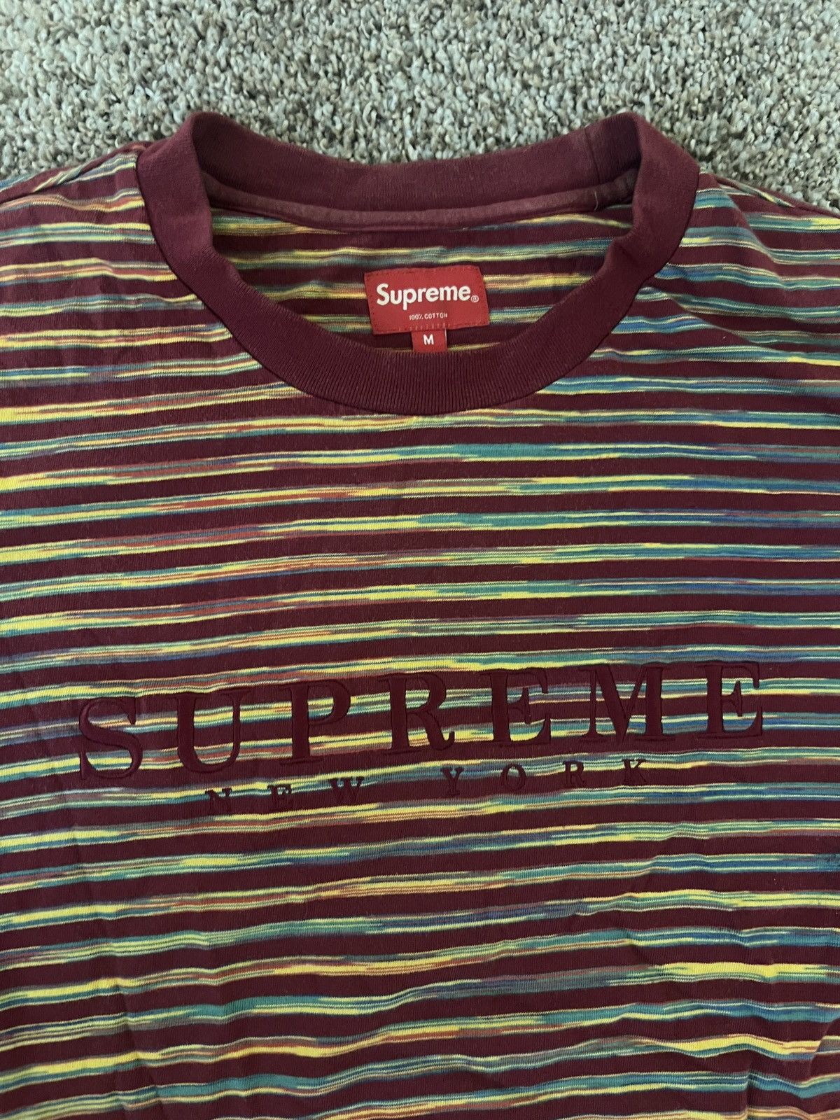 Supreme Supreme static stripe tee Size US M / EU 48-50 / 2 - 2 Thumbnail