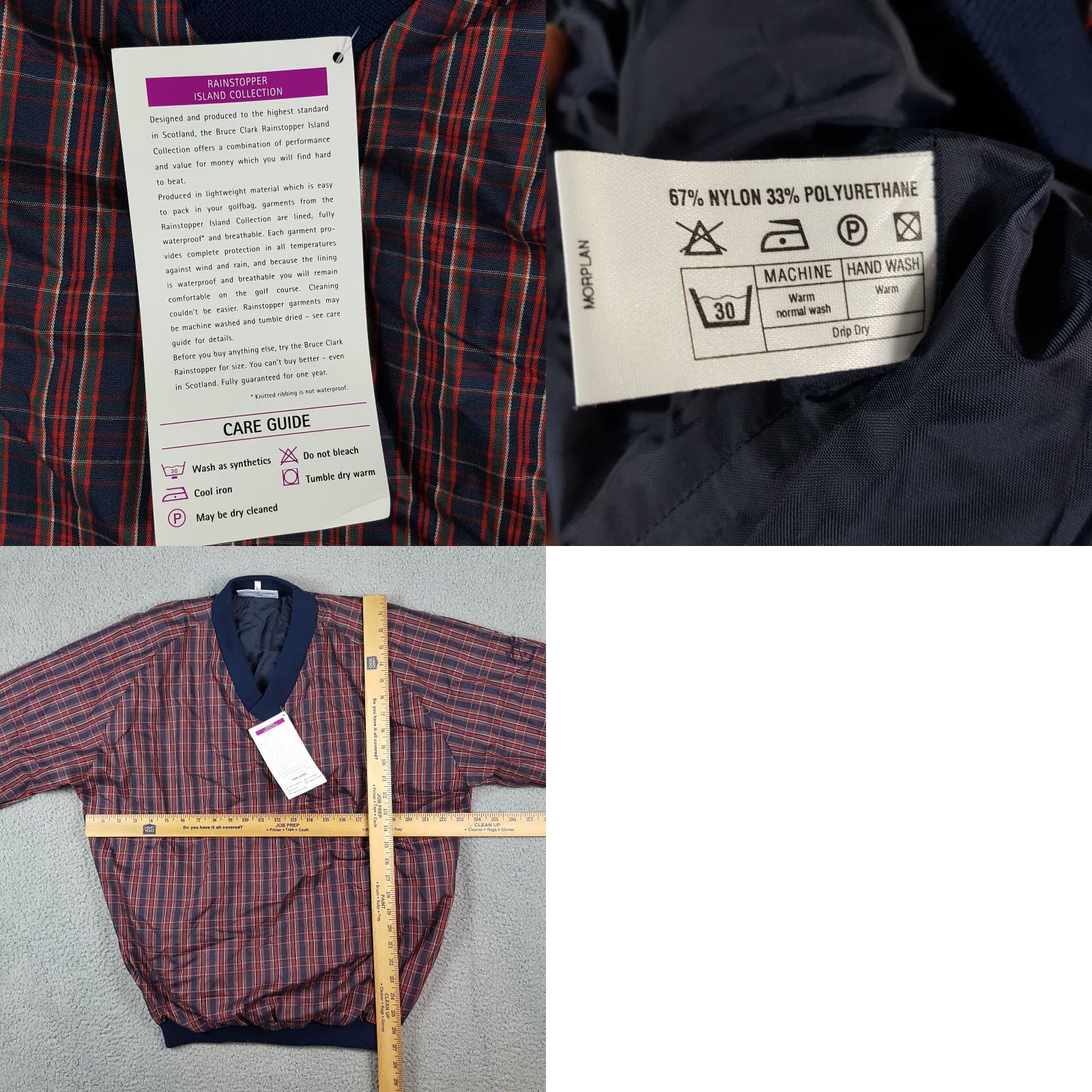 Rains VINTAGE Bruce Clark Jacket Men L Windbreaker Plaid Red Retro 90s Outdoor Preppy Scotland Rain Jacket Size US L / EU 52-54 / 3 - 8 Thumbnail