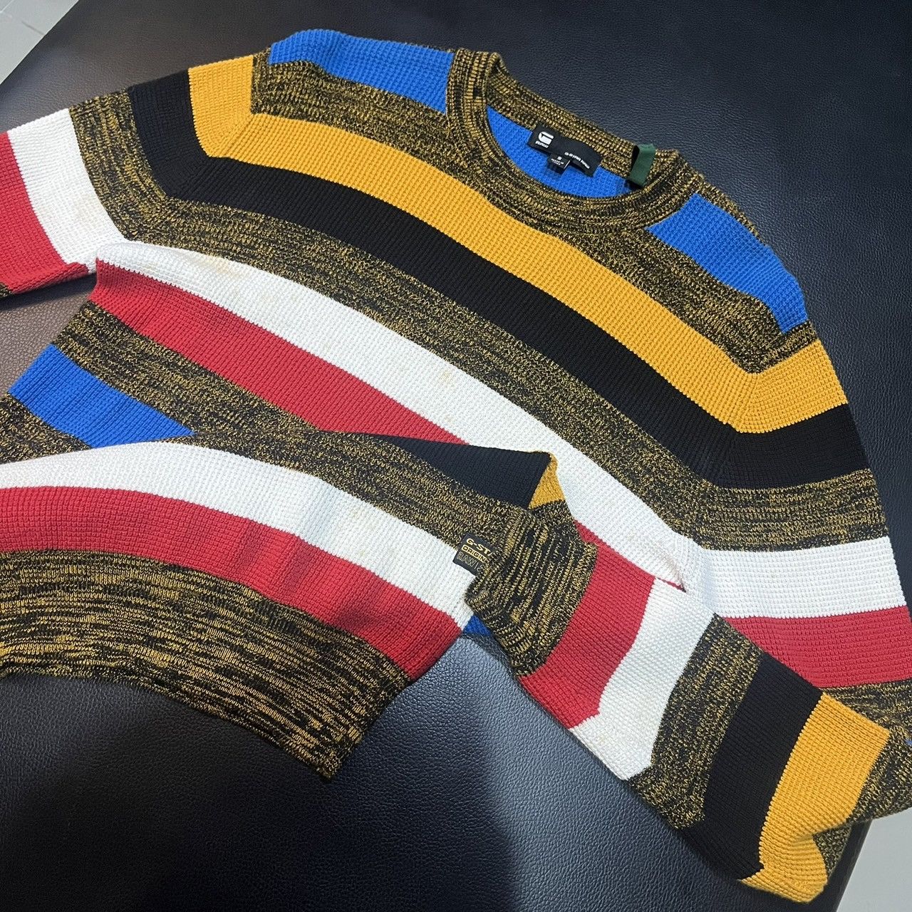 G-Star G-Star RAW Mike Stripe Knit Dark Gold/Dark Black Size US S / EU 44-46 / 1 - 10 Thumbnail