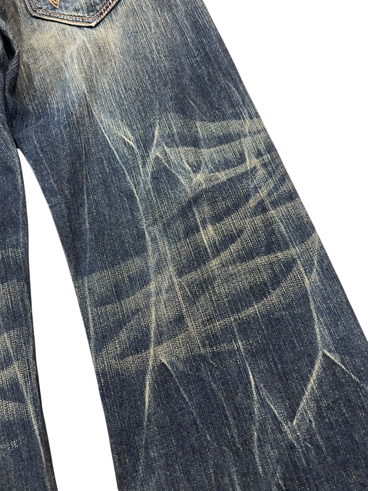 Edwin 💥Flare💥Vintage Edwin 503 Blue Trip Claw Denim Jean Size US 32 / EU 48 - 16 Thumbnail