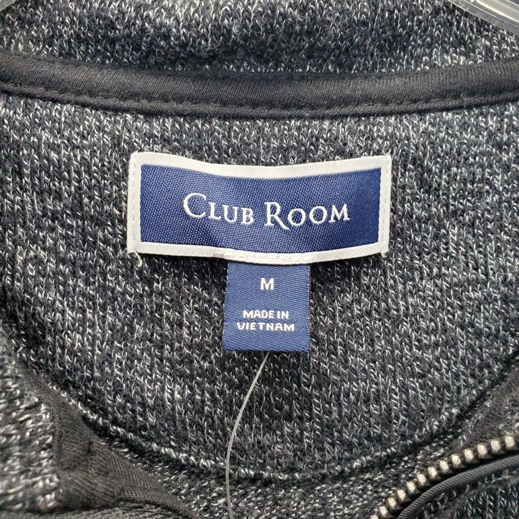 Club Room Club Room Mens Cardigan Sweater M Black Heather Knit Long Sleeve Hacci Zip Size US M / EU 48-50 / 2 - 5 Thumbnail