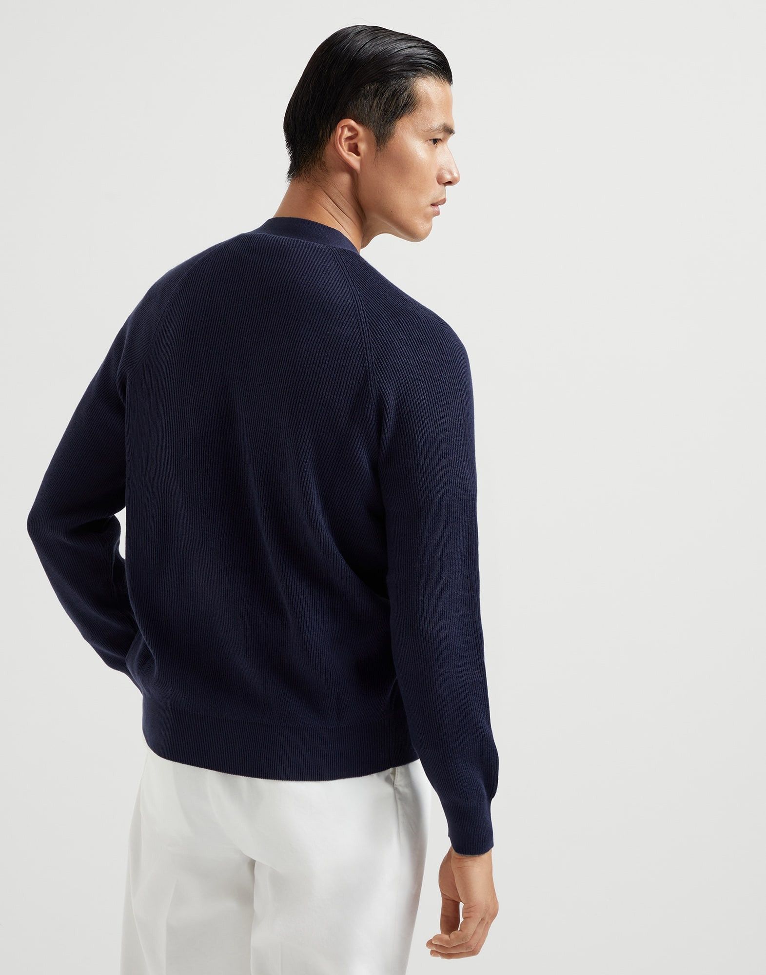Brunello Cucinelli o1w1db10326 Cardigan in Navy Blue Size US L / EU 52-54 / 3 - 2 Thumbnail