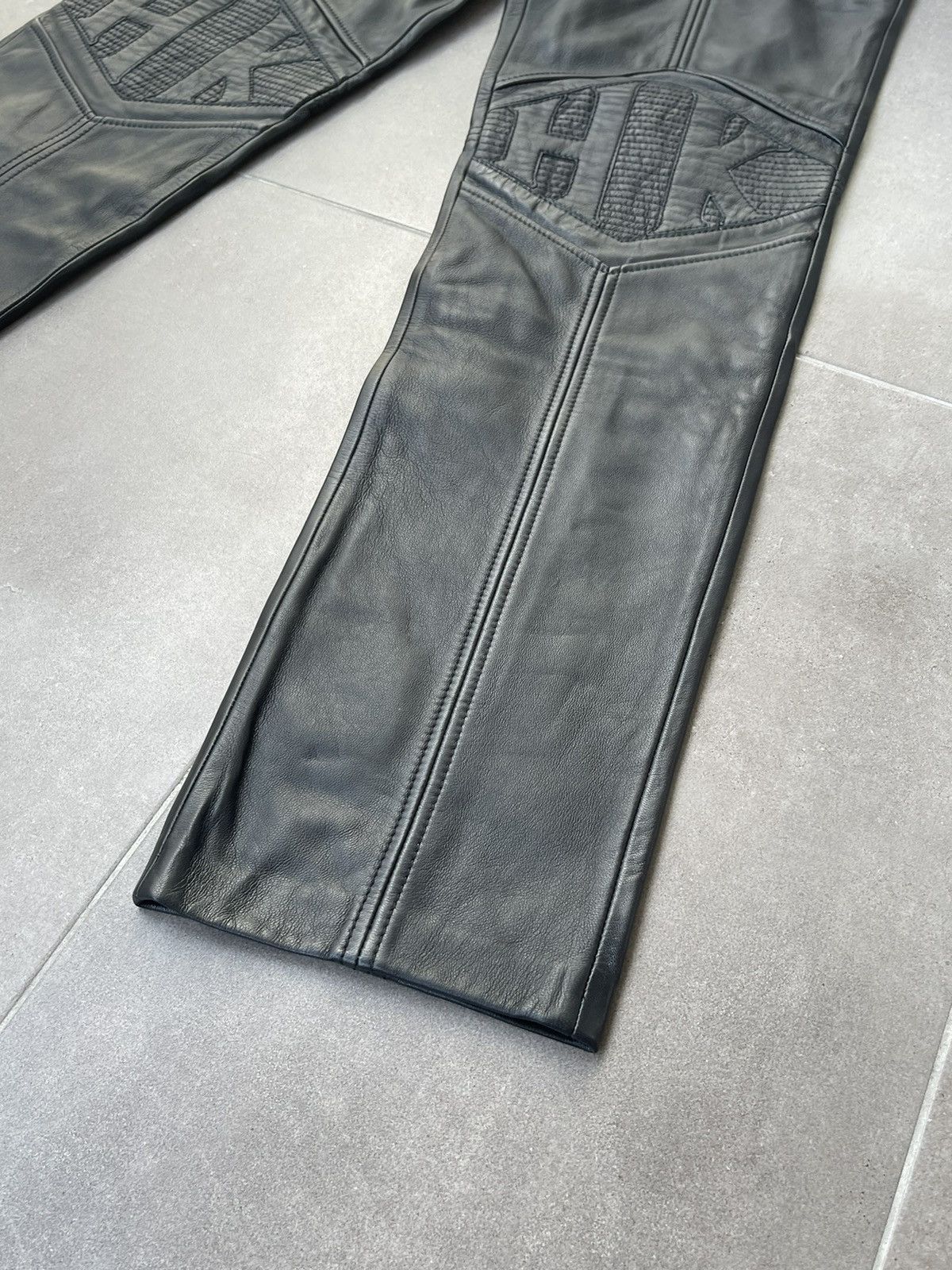 Han Kjobenhavn SS23 !DSWT! Han Kjobenhavn "HK" Knee Logo Leather Pants Size US 32 / EU 48 - 12 Thumbnail