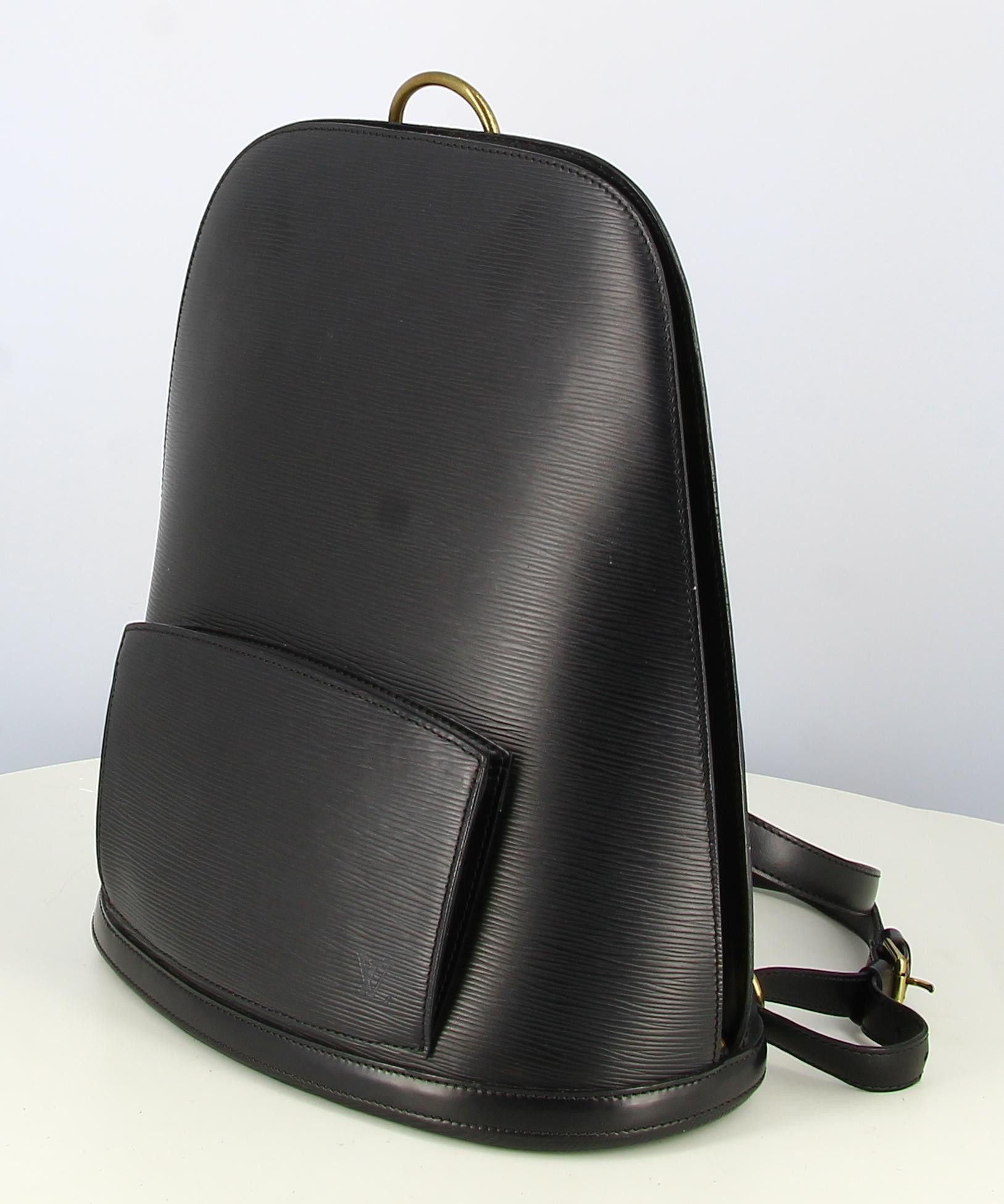 image of 1996 Louis Vuitton Gobelins Backpack Leather Epi Black, Women's