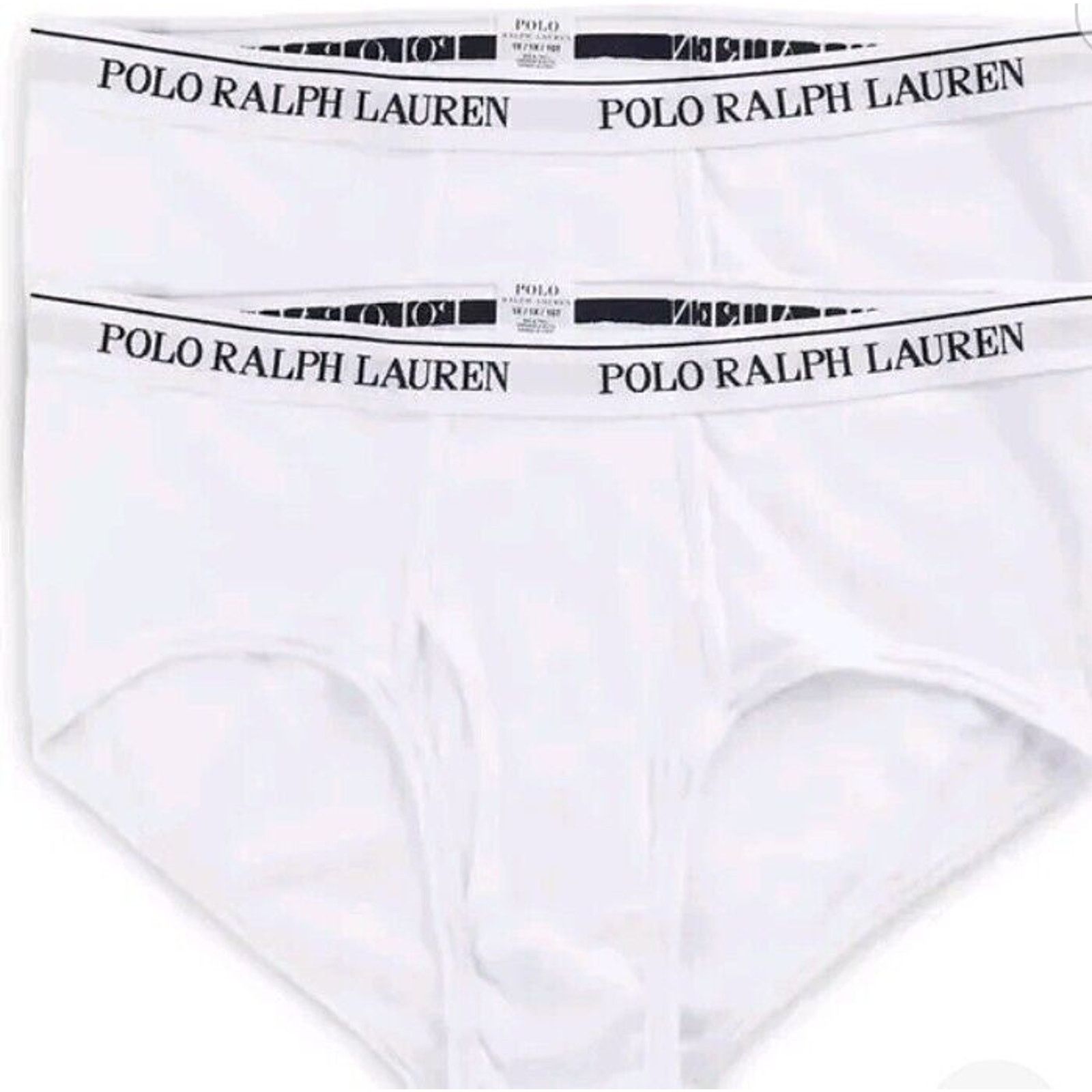 Ralph Lauren 4X 2Pack Polo Ralph Lauren Briefs 56" White COTTON BIG TALL Size ONE SIZE - 3 Thumbnail