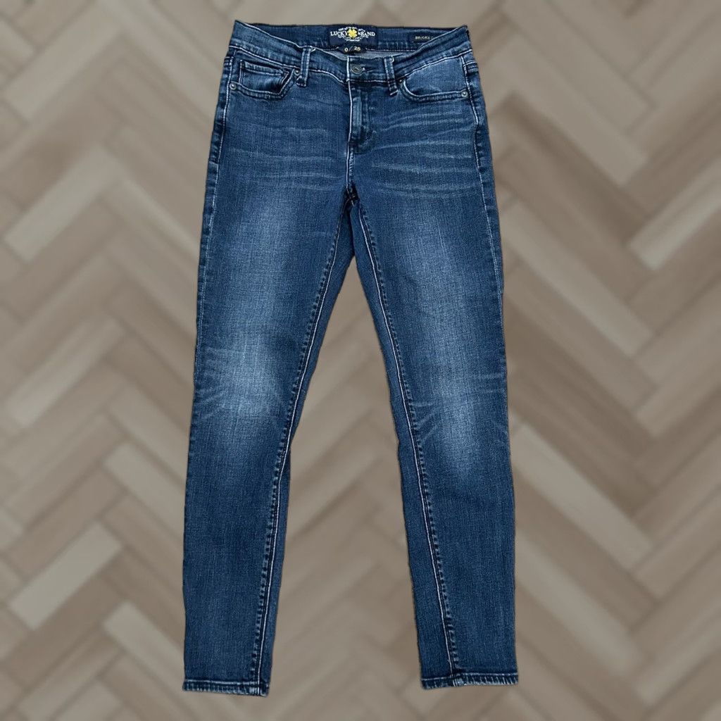 Lucky Brand Lucky Brand Brooke Capri Jeans Womens Regular Size 0/25 Blue Denim 5-Pocket Design Distressed Logo Size 25" / US 0 / IT 36 - 1 Thumbnail