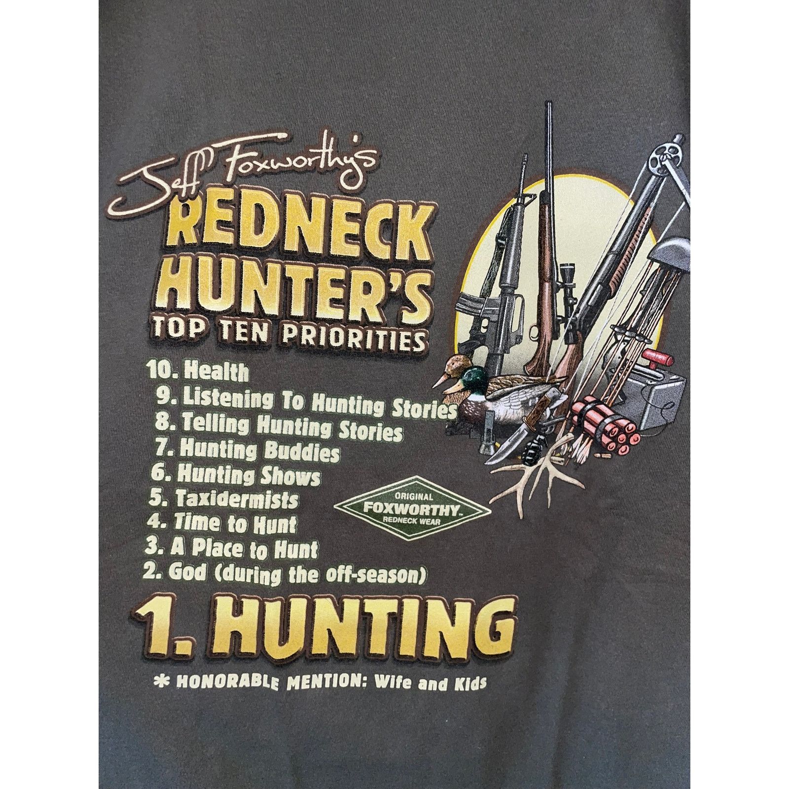Vintage Vintage Jeff Foxworthy Shirt Redneck Hunters Top Ten Tee XL Size US XL / EU 56 / 4 - 5 Thumbnail