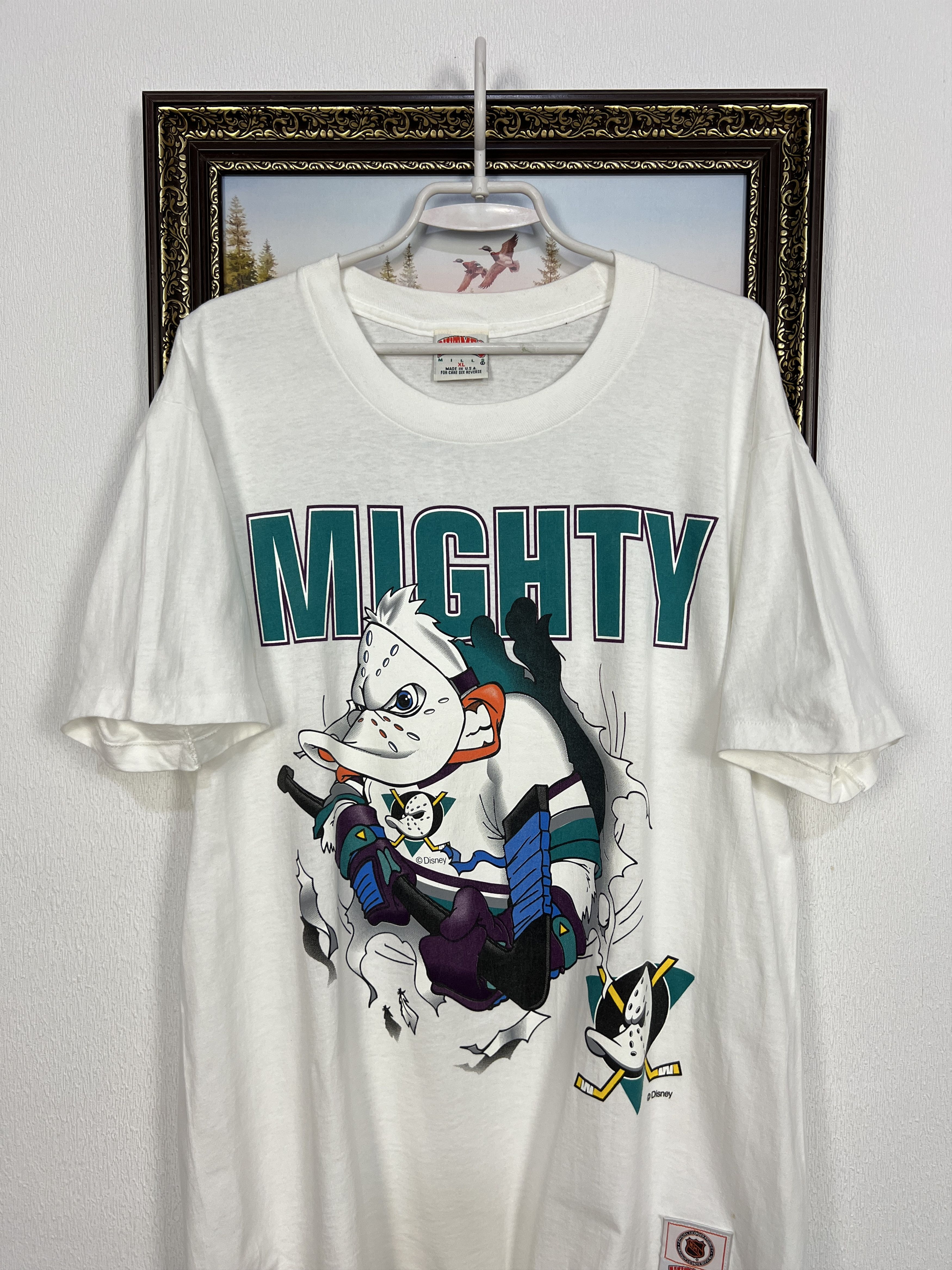 Nutmeg Vintage 90's Mighty Ducks NHL Hockey Shirt Nutmeg Over Print Size US XL / EU 56 / 4 - 2 Thumbnail