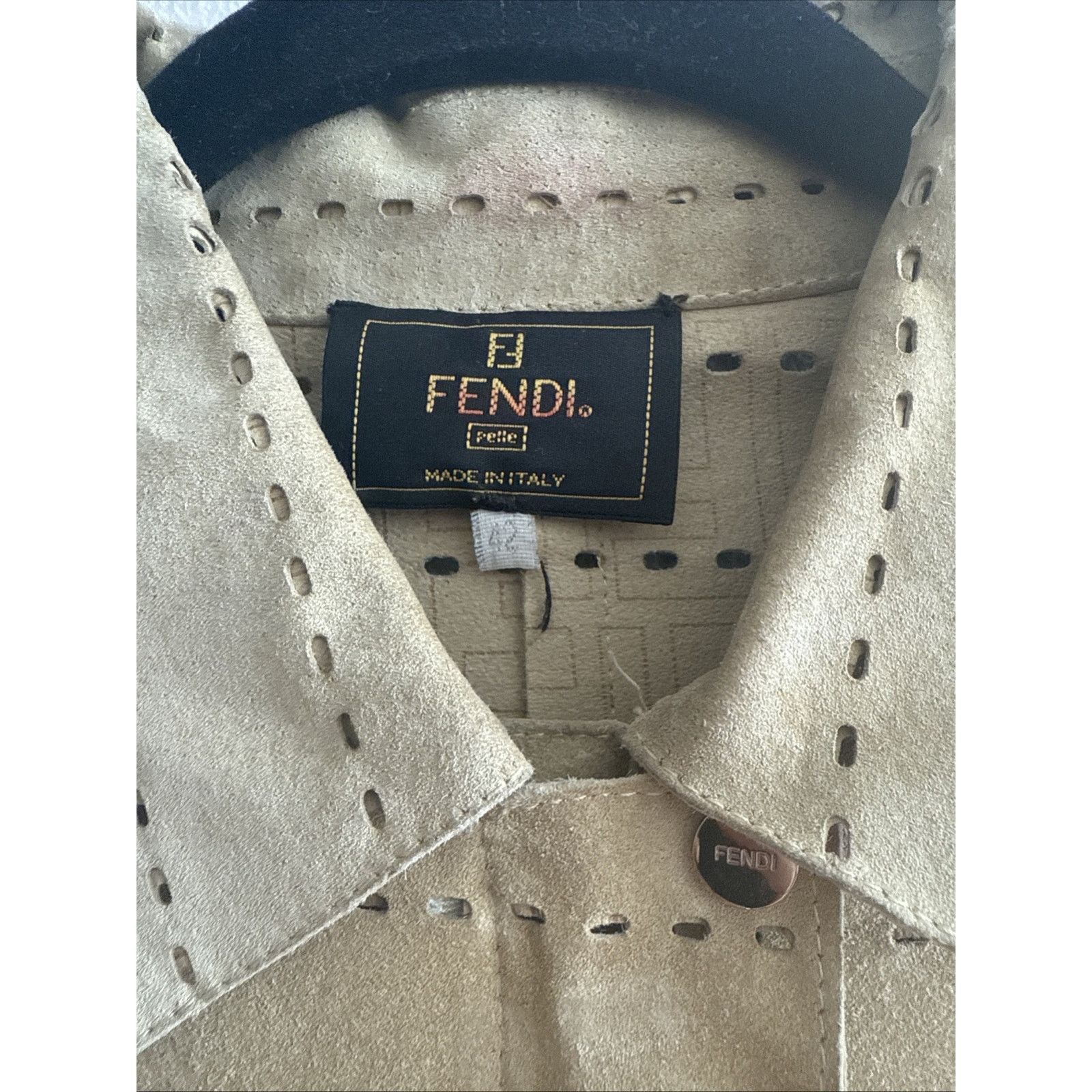 Fendi Fendi Perforated Suede Monogram Leather Unisex Jacket Size L / US 10 / IT 46 - 10 Thumbnail